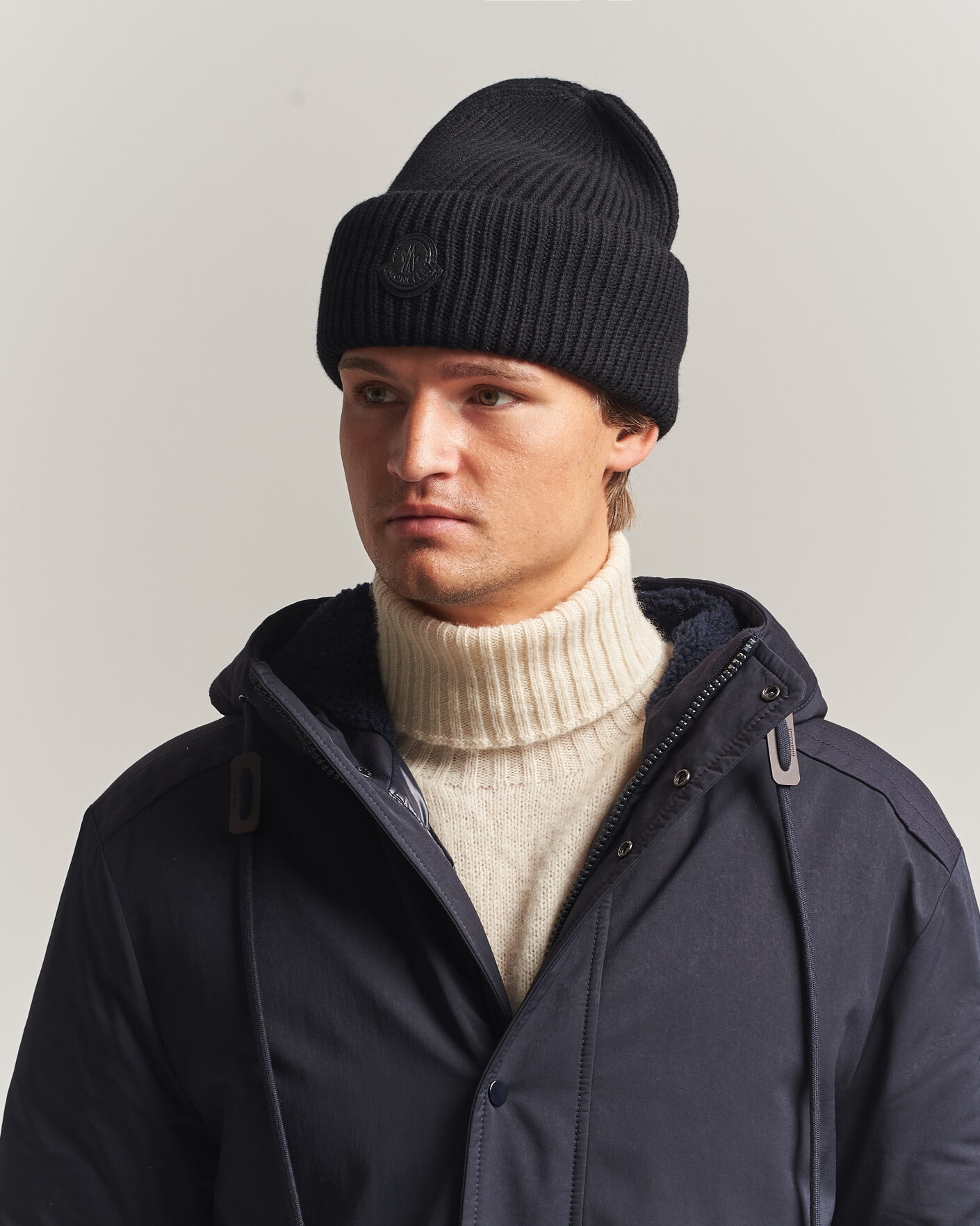 Mies | Pipot | Moncler | Rib Cashmere Beanie Black