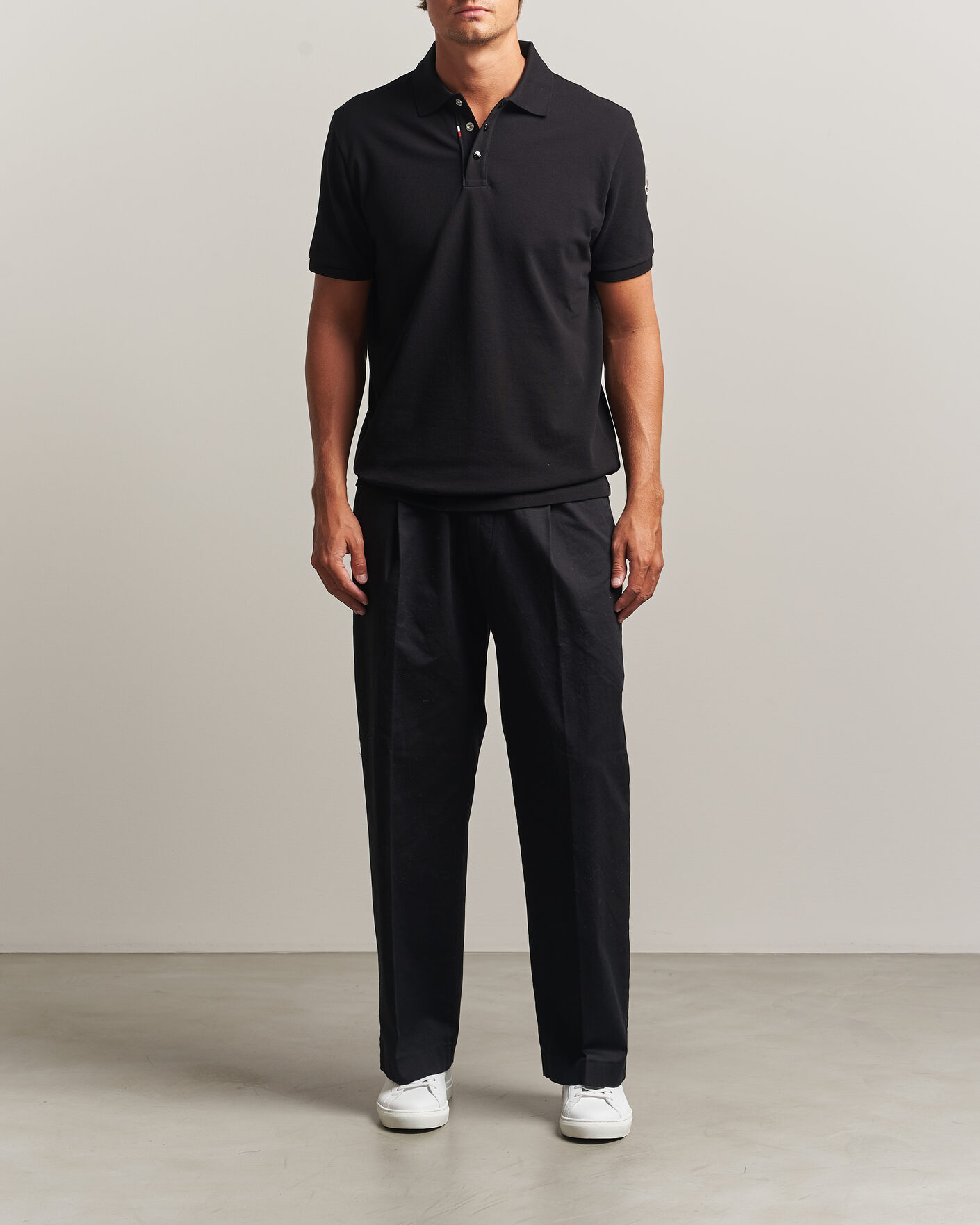 Mies | Pikeet | Moncler | Short Sleeve Polo Black