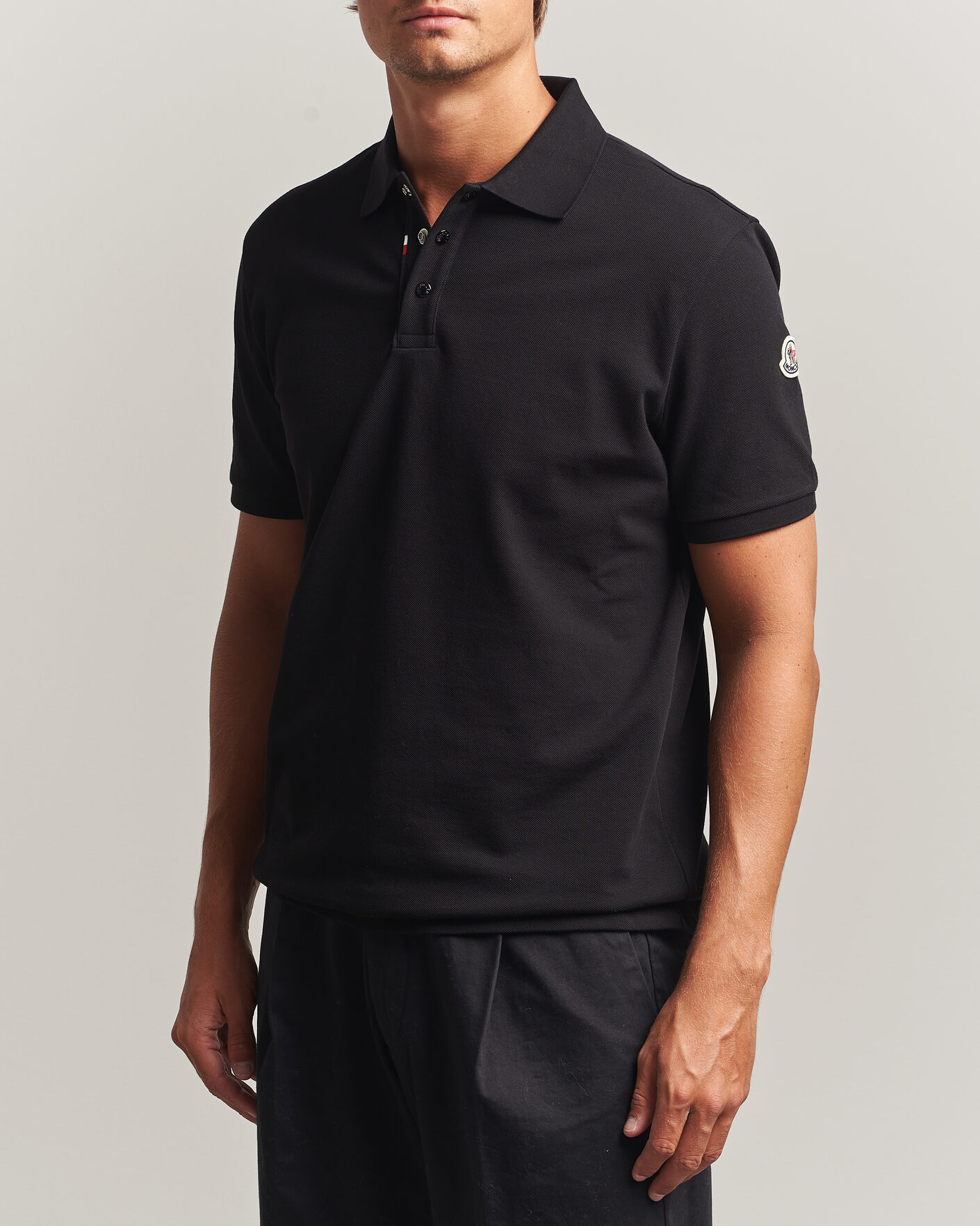 Mies | Pikeet | Moncler | Short Sleeve Polo Black