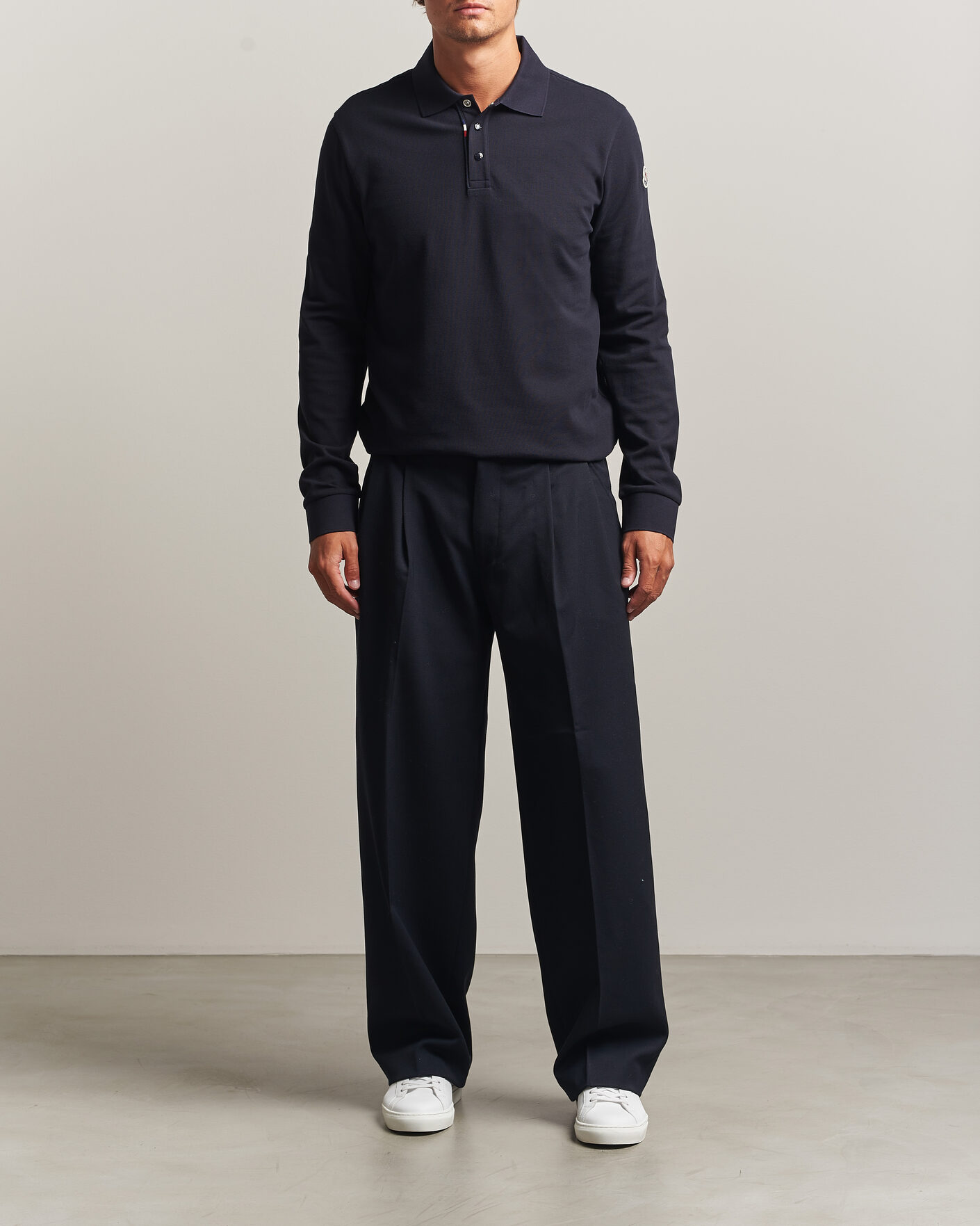 Mies | Pikeet | Moncler | Long Sleeve Polo Navy