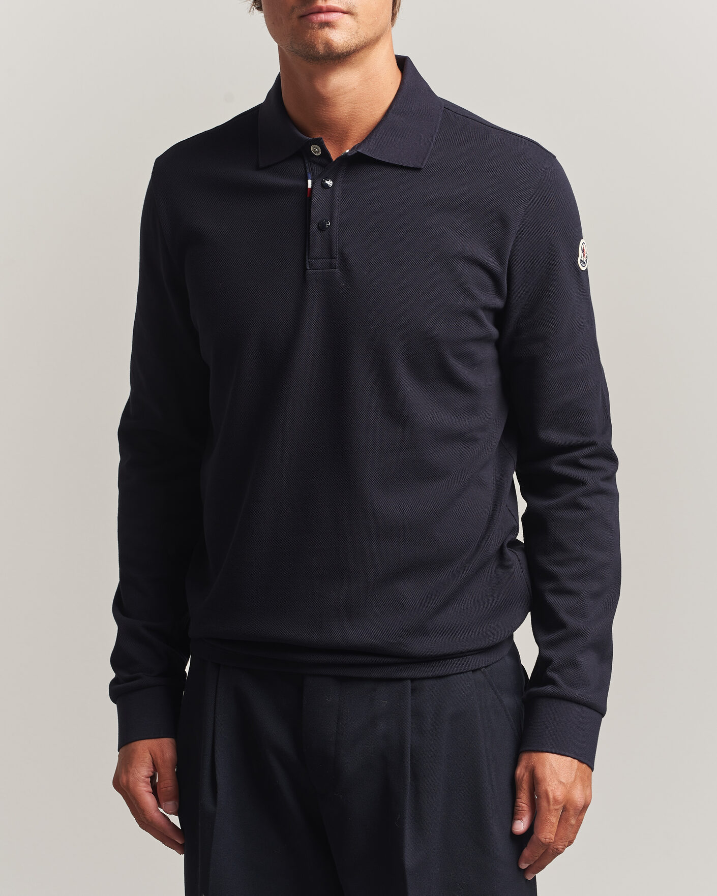 Mies | Pikeet | Moncler | Long Sleeve Polo Navy