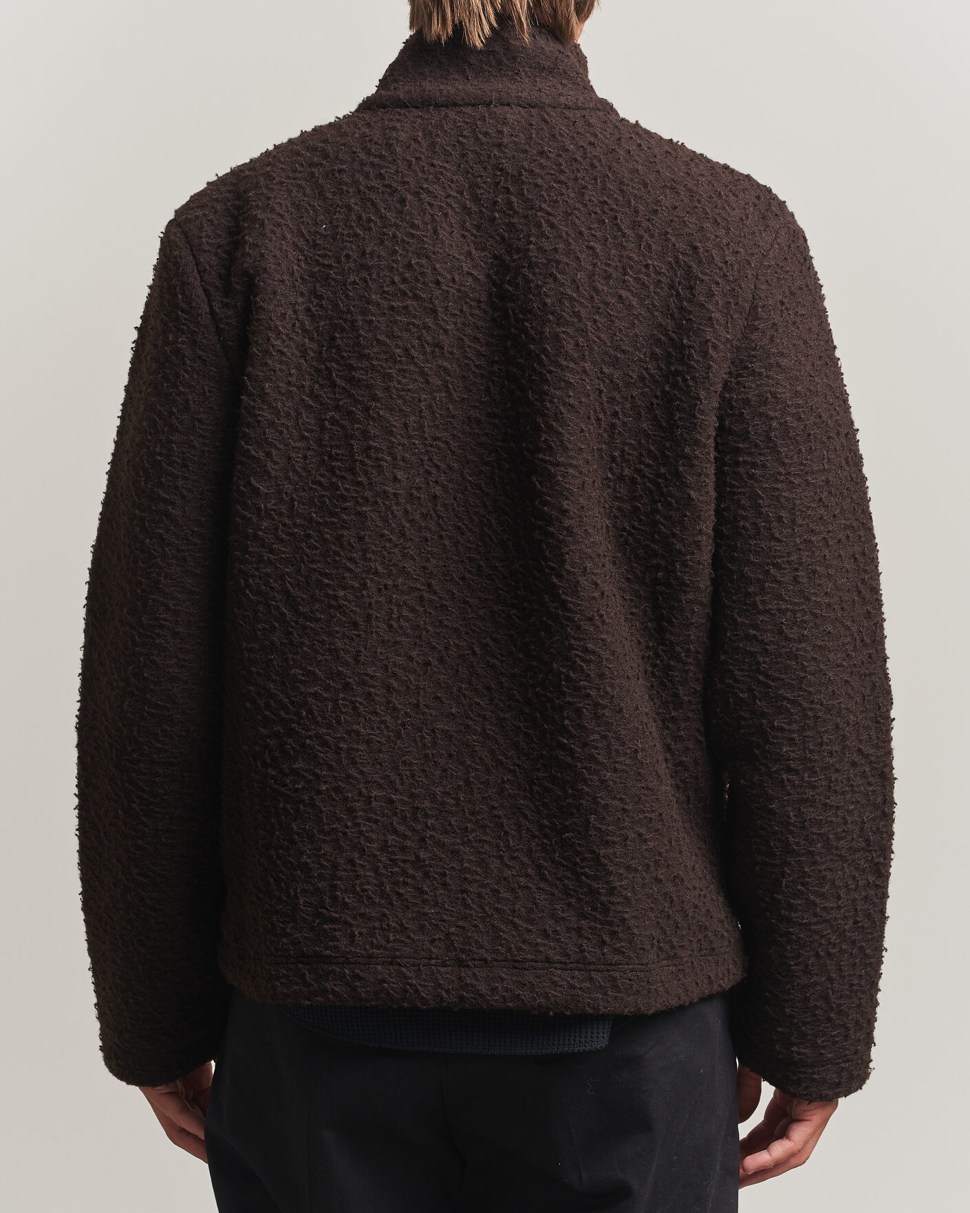 Mies | Puserot | Moncler | Half Zip Fleece Sweater Dark Brown