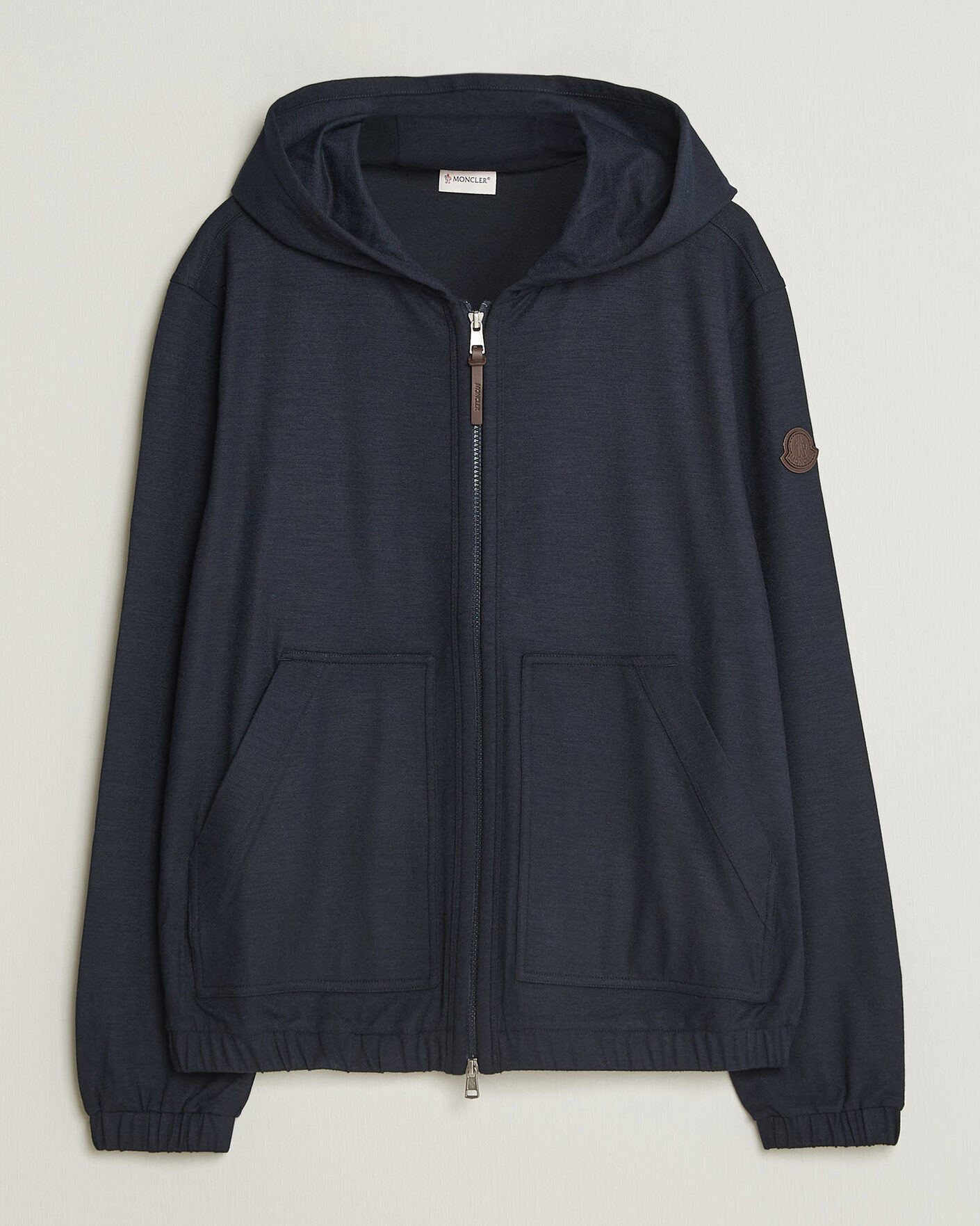 Mies | Puserot | Moncler | Full Zip Flannel Hoodie Navy