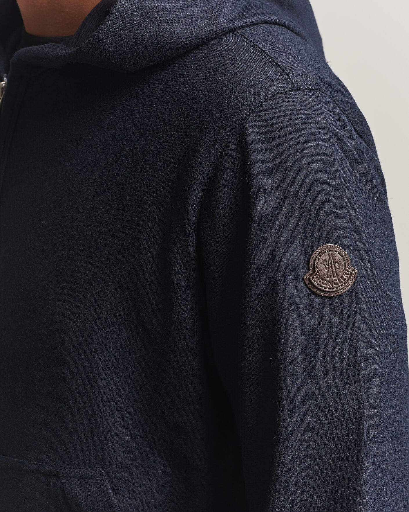 Mies | Puserot | Moncler | Full Zip Flannel Hoodie Navy