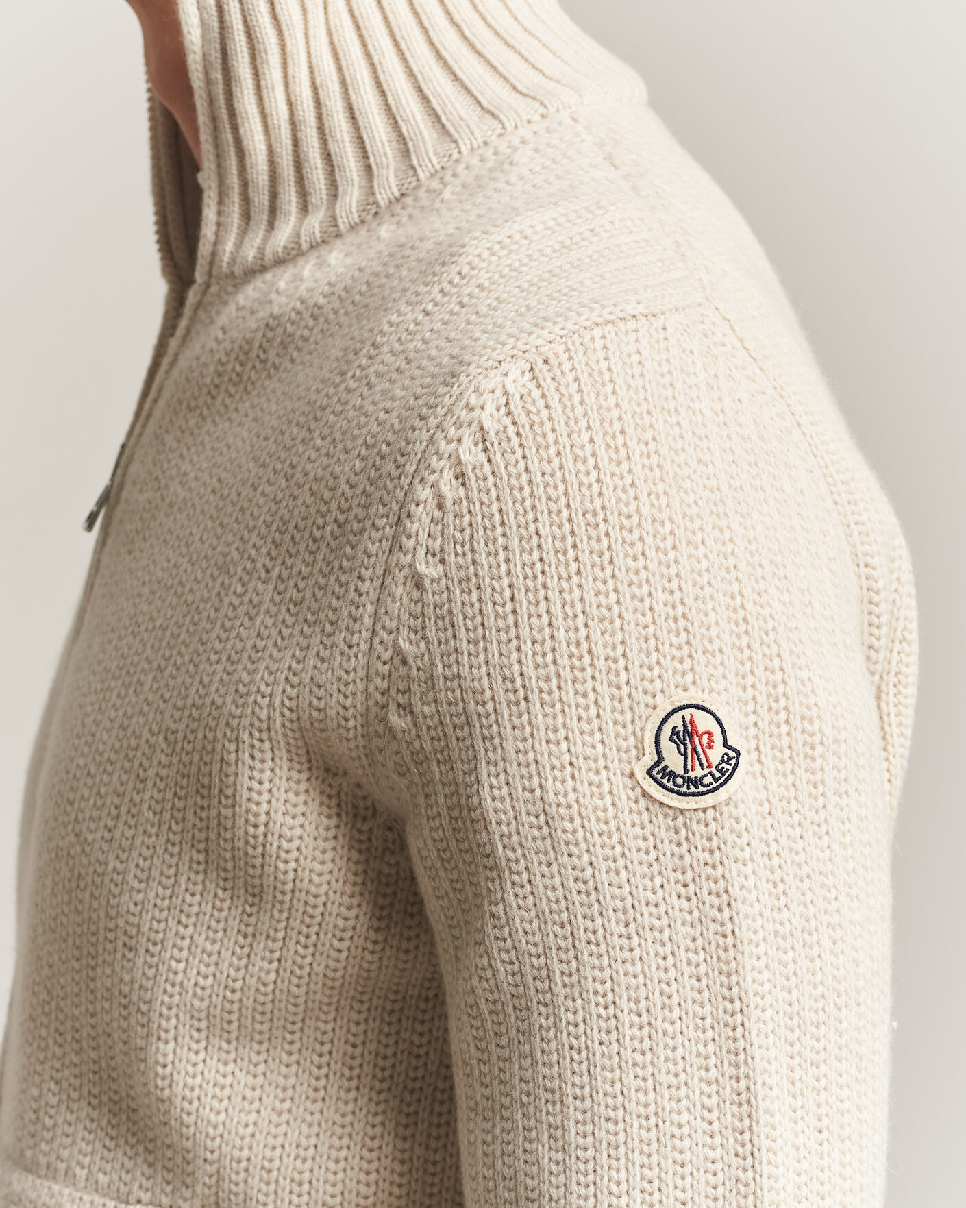 Mies | Puserot | Moncler | Full Zip Cardigan Light Beige