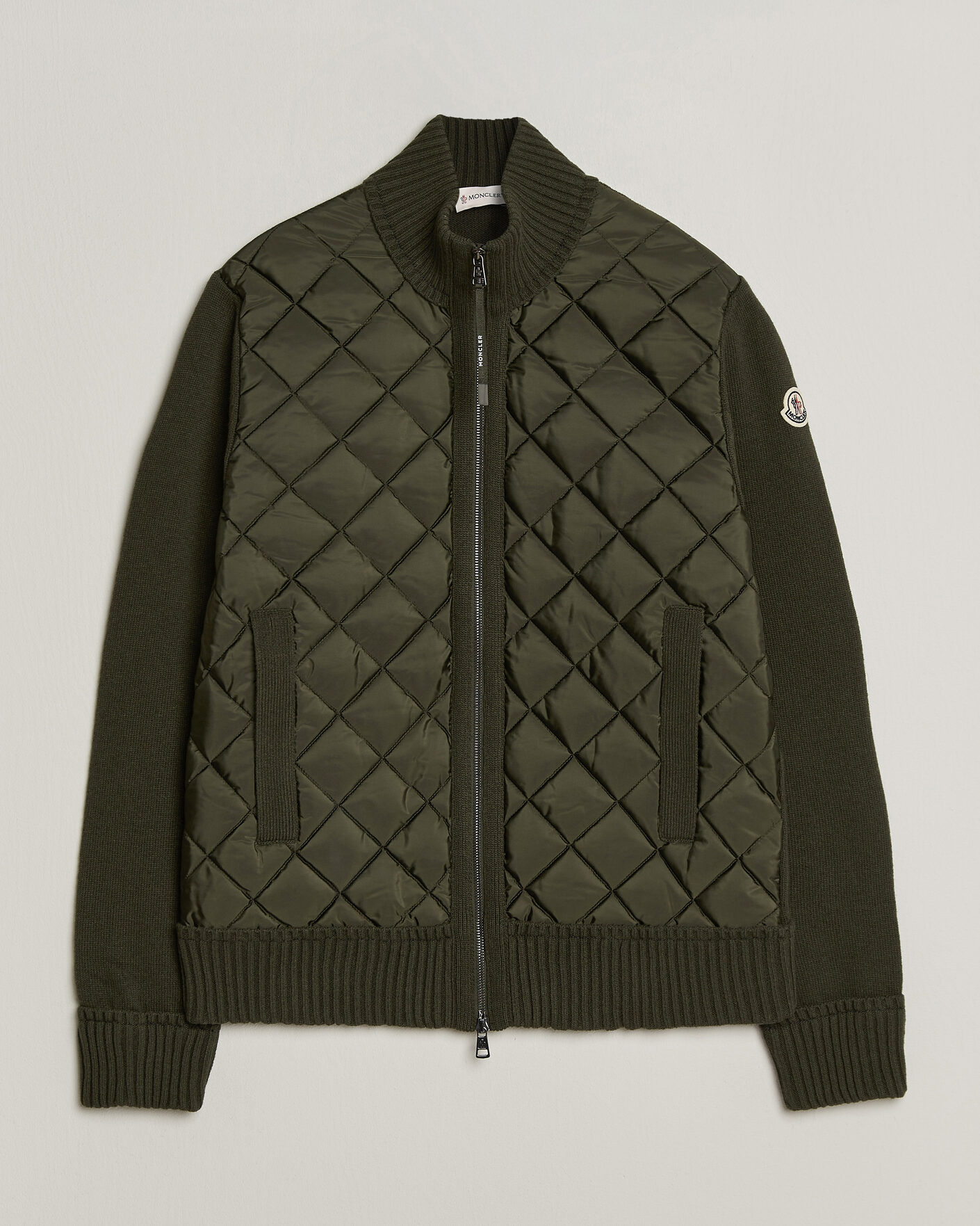 Mies | Takit | Moncler | Quilted Hybrid Jacket Dark Green