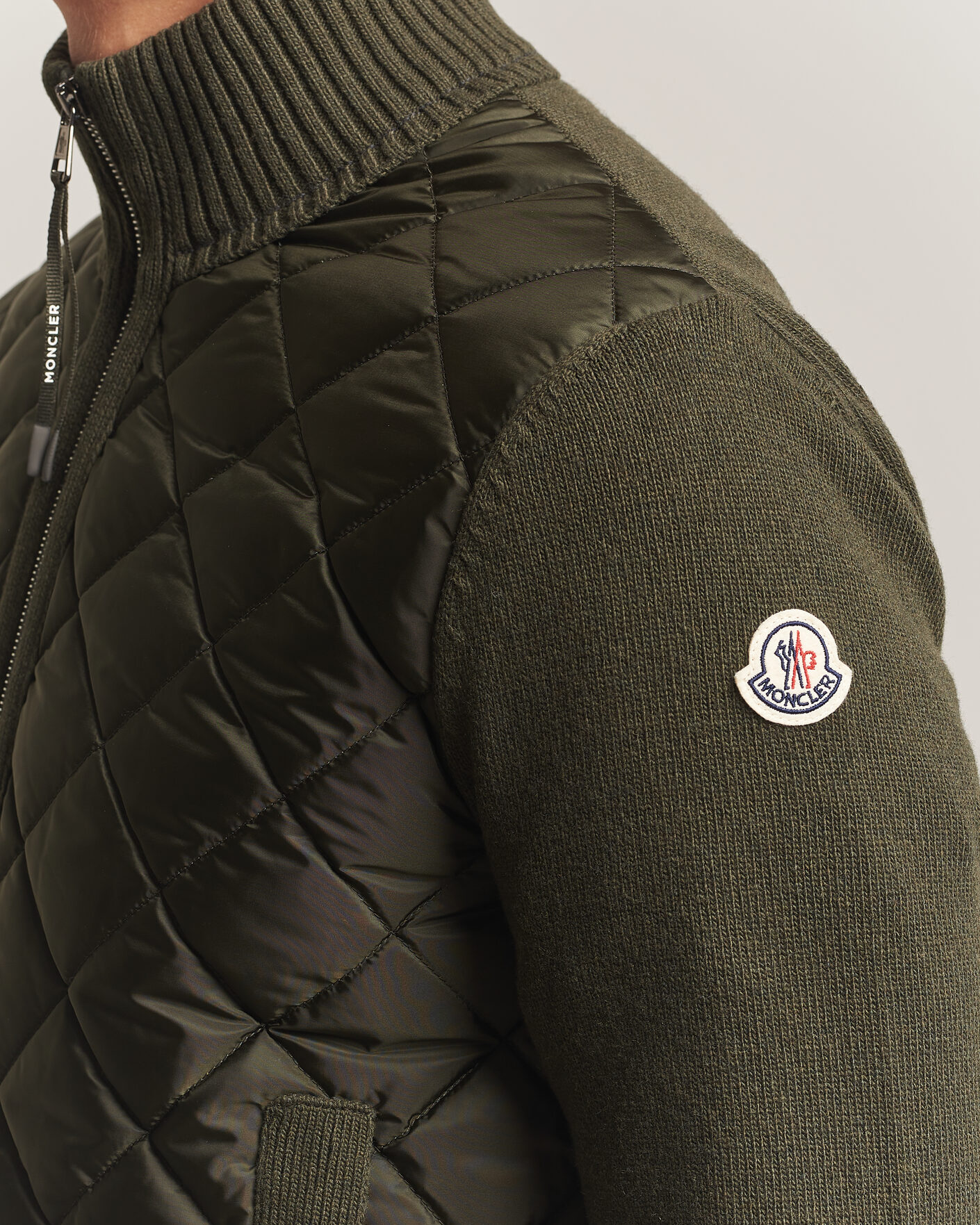 Mies | Takit | Moncler | Quilted Hybrid Jacket Dark Green