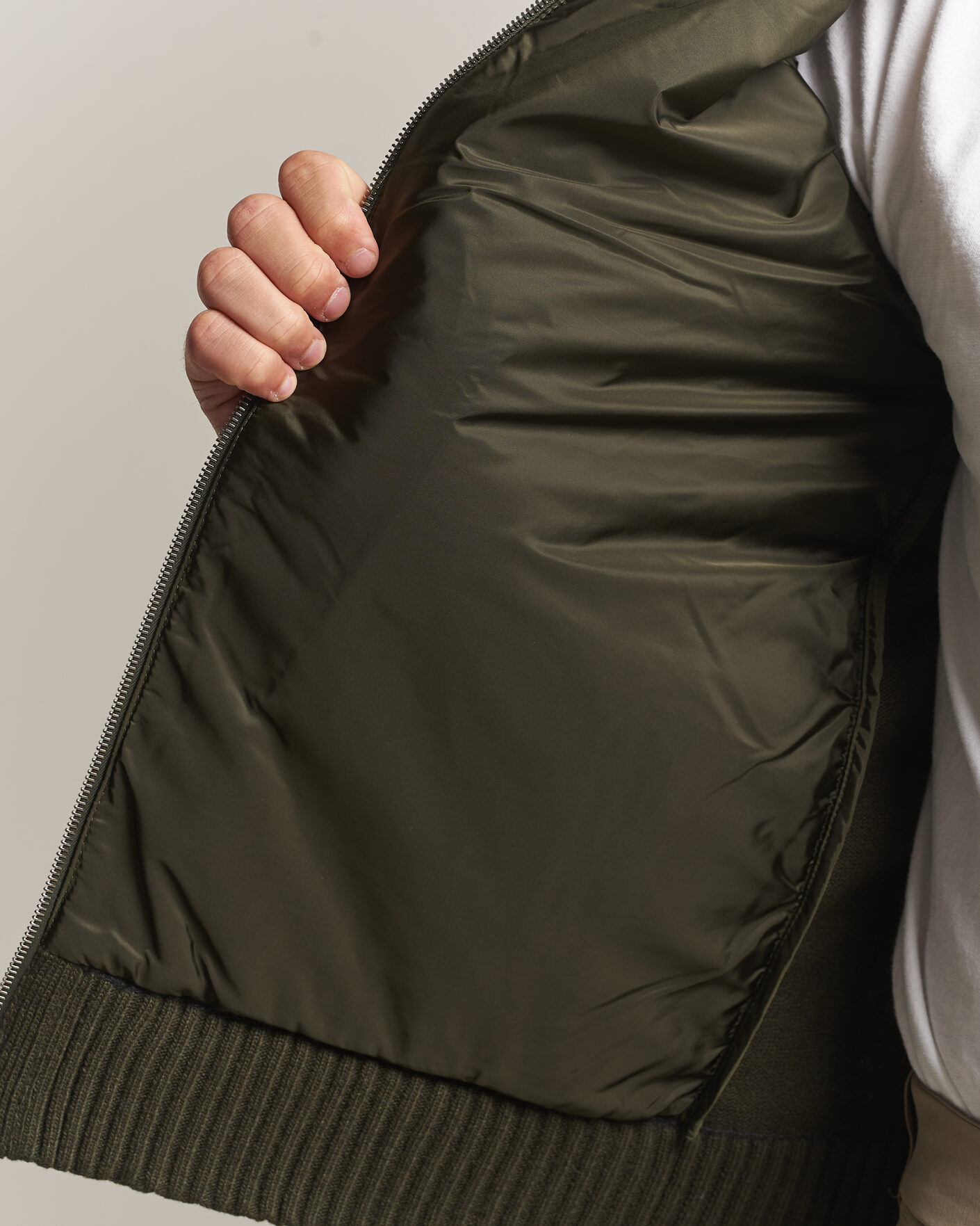 Mies | Takit | Moncler | Quilted Hybrid Jacket Dark Green