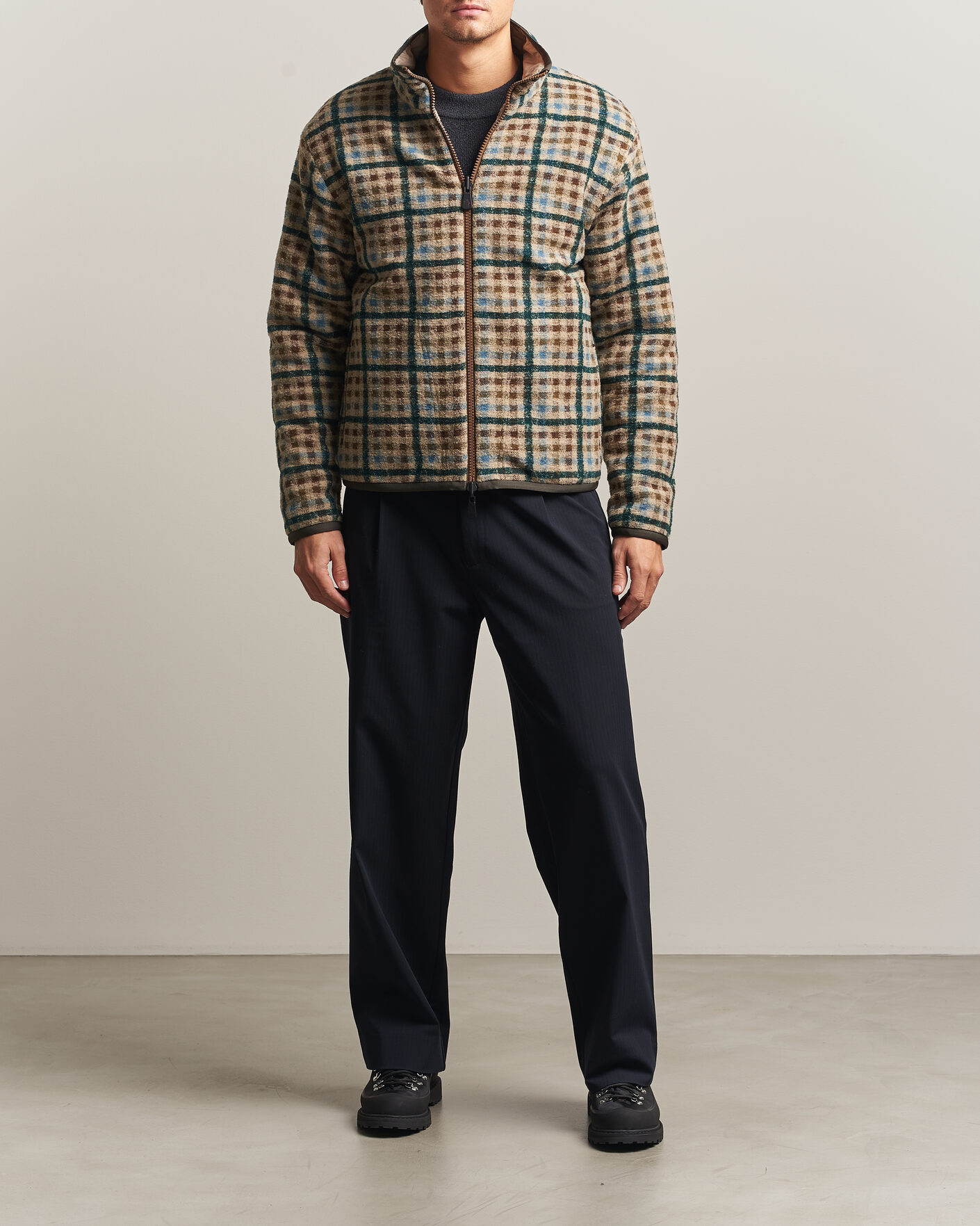 Mies | Puserot | Moncler Grenoble | Sherpa Zip Cardigan Beige/Green