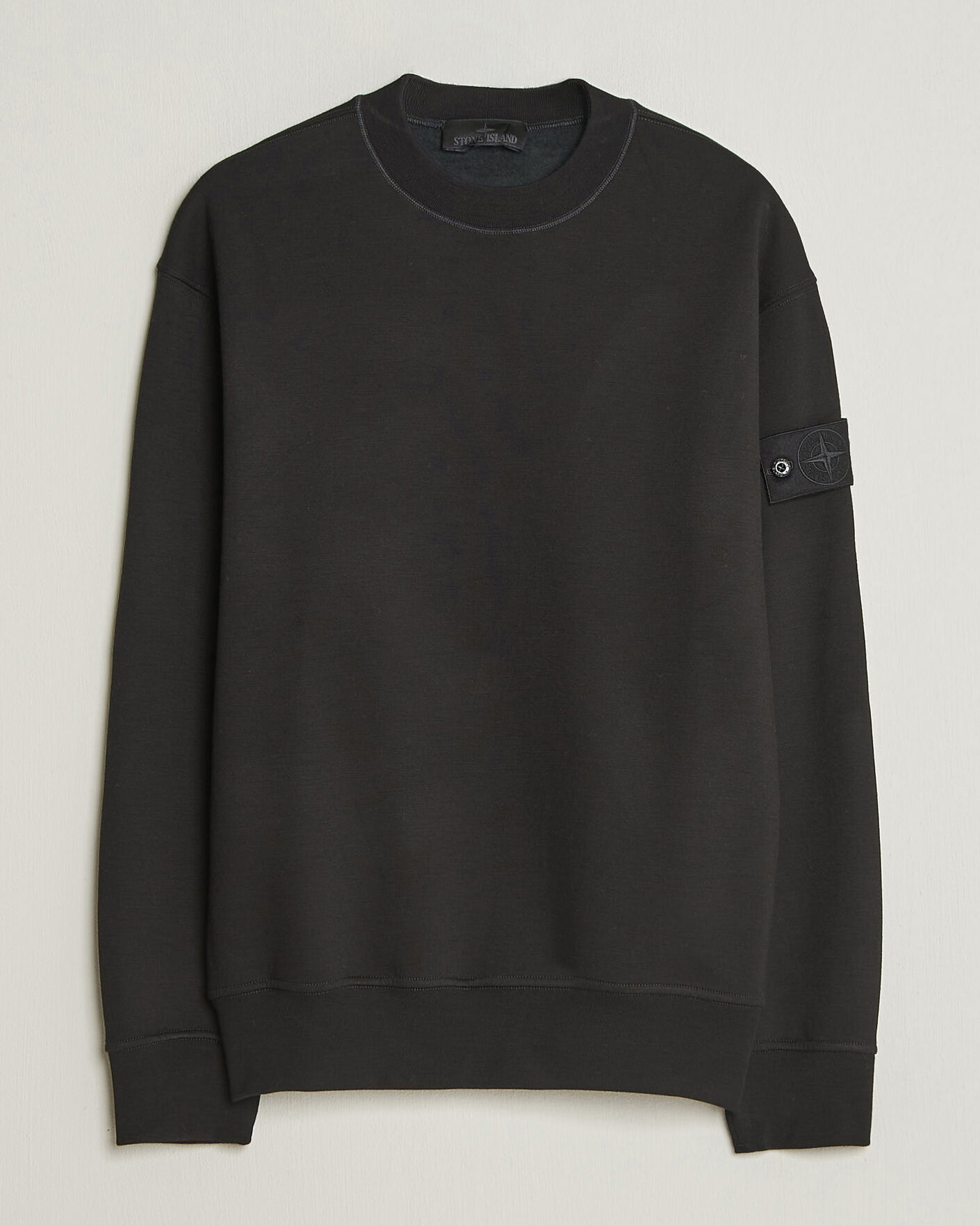 Mies | Puserot | Stone Island | Ghost Cotton/Wool Fleece Sweatshirt Black