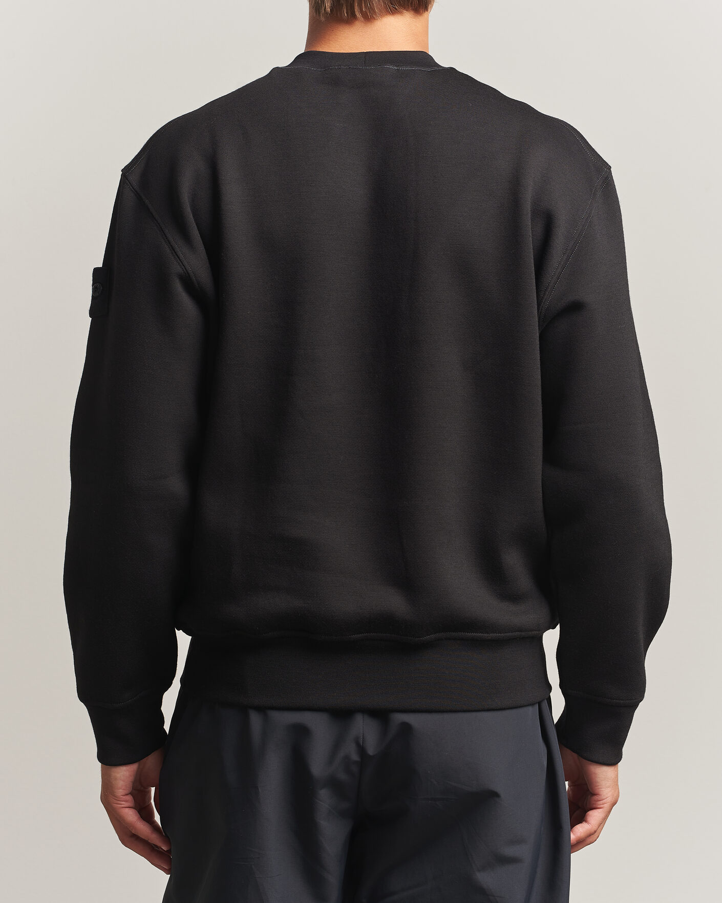 Mies | Puserot | Stone Island | Ghost Cotton/Wool Fleece Sweatshirt Black