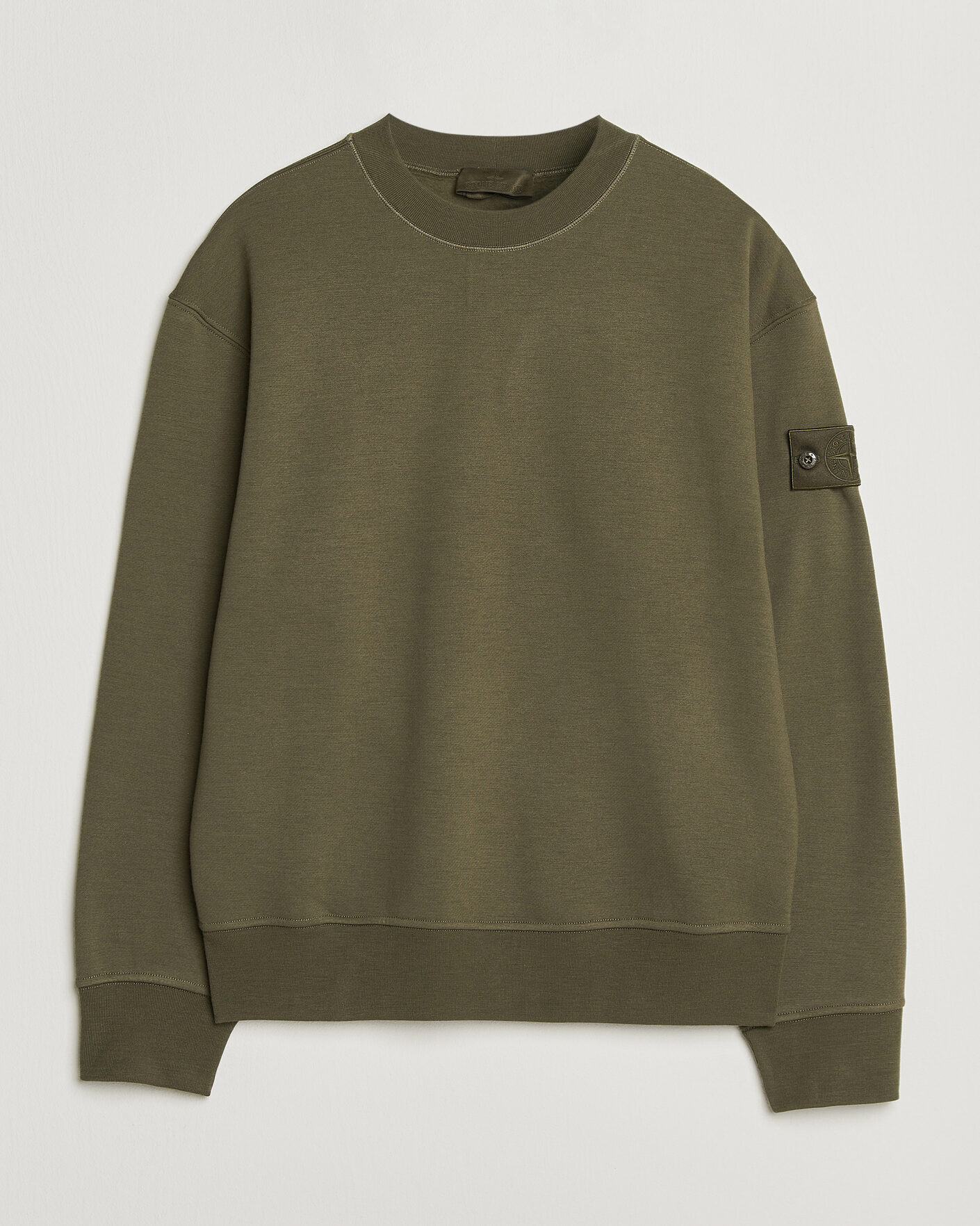 Mies | Puserot | Stone Island | Ghost Cotton/Wool Fleece Sweatshirt Miltary Green