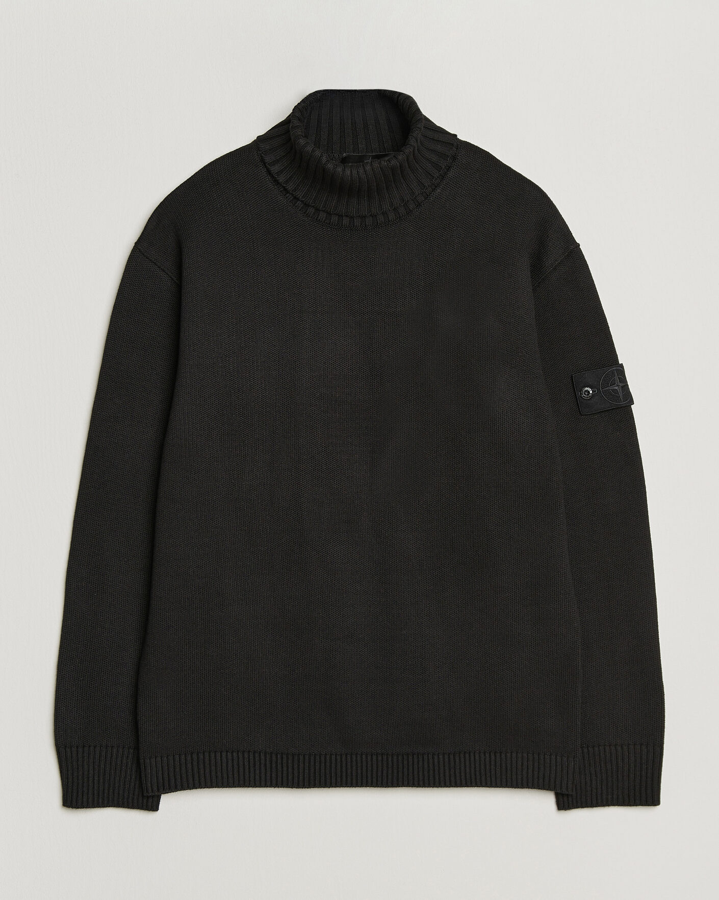 Mies | Puserot | Stone Island | Ghost Plush Stitch Winter Cotton Rollneck Black