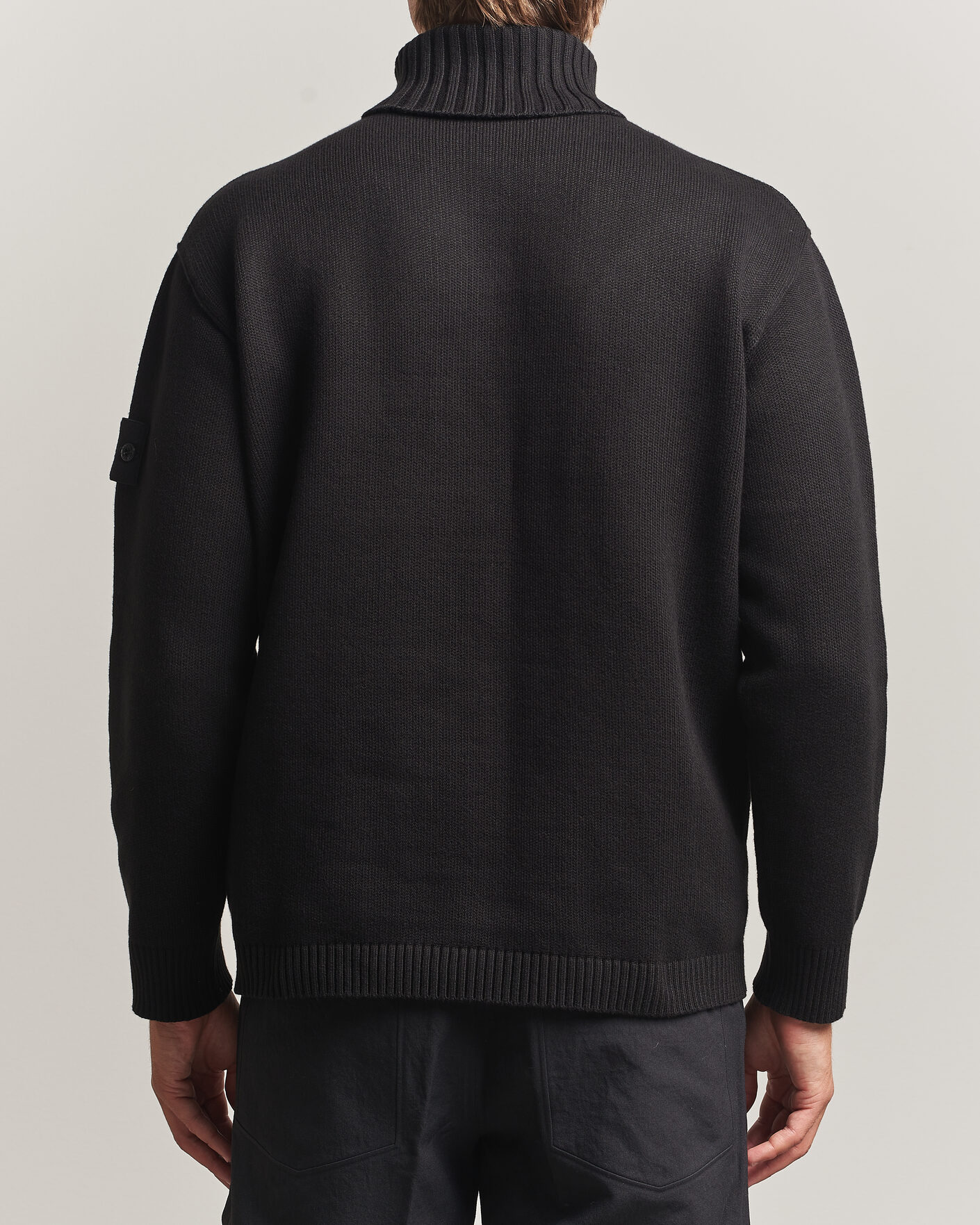 Mies | Puserot | Stone Island | Ghost Plush Stitch Winter Cotton Rollneck Black