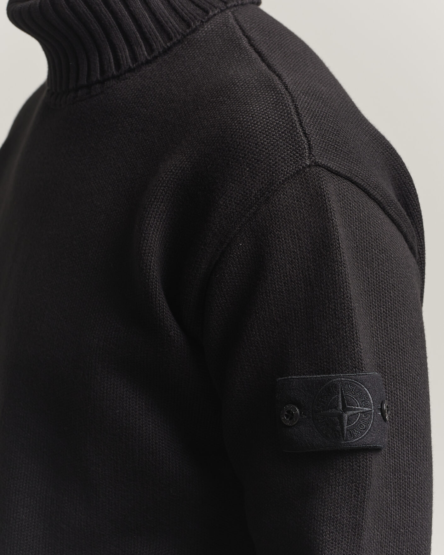 Mies | Puserot | Stone Island | Ghost Plush Stitch Winter Cotton Rollneck Black