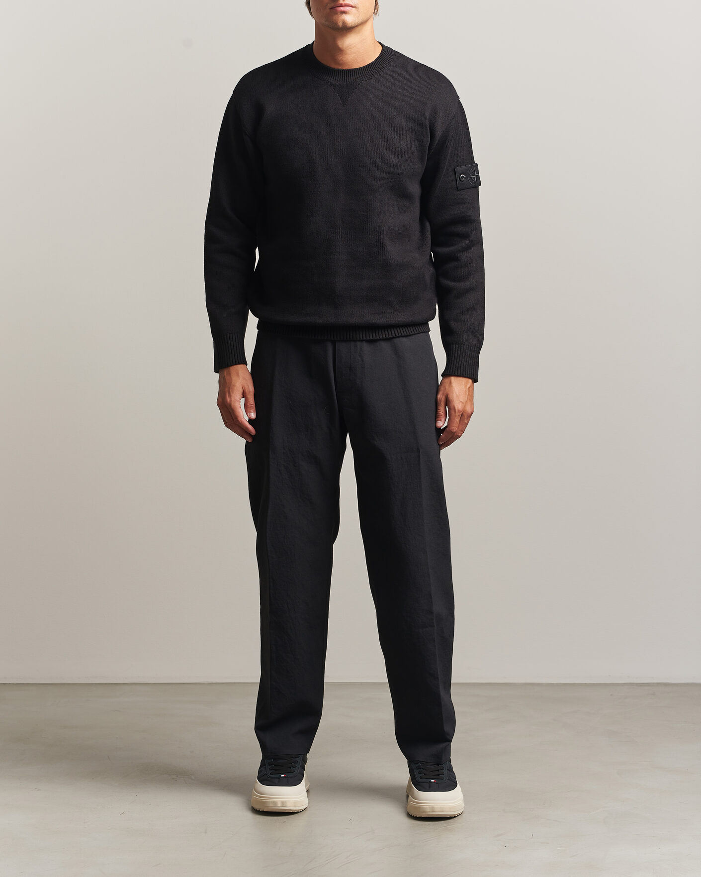 Mies | Puserot | Stone Island | Ghost Plush Stitch Winter Cotton Sweat Black