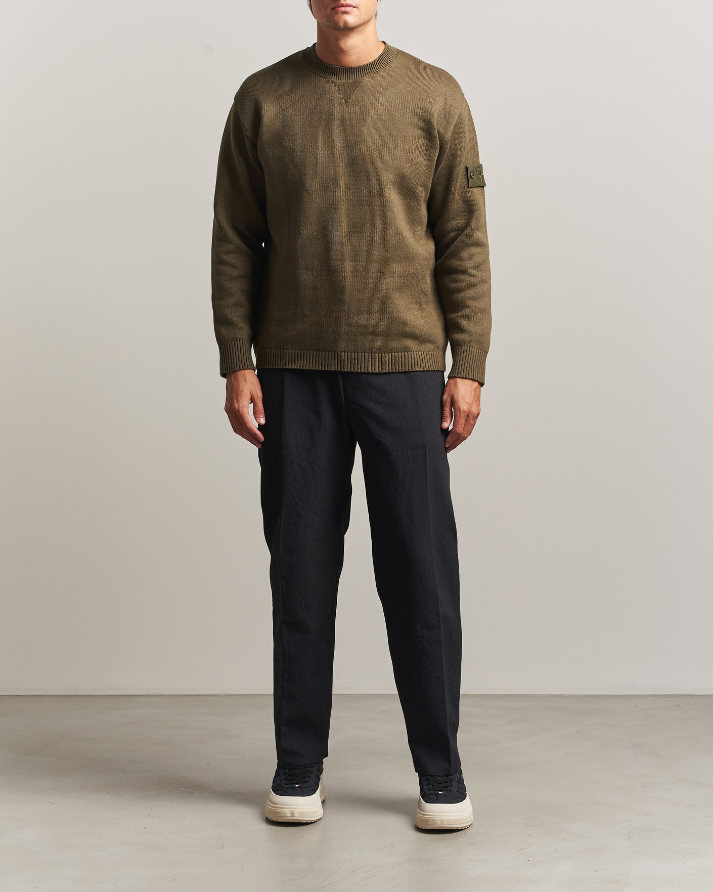 Mies | Puserot | Stone Island | Ghost Plush Stitch Winter Cotton Sweat Miltary Green