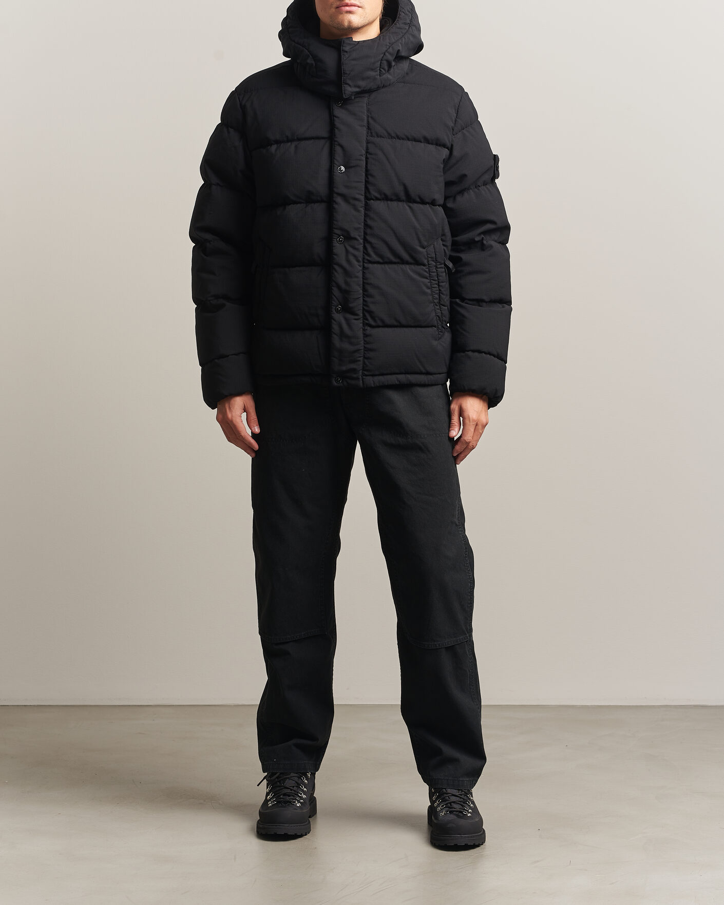 Mies | Takit | Stone Island | Ghost Wool Ripstop Down Jacket Black