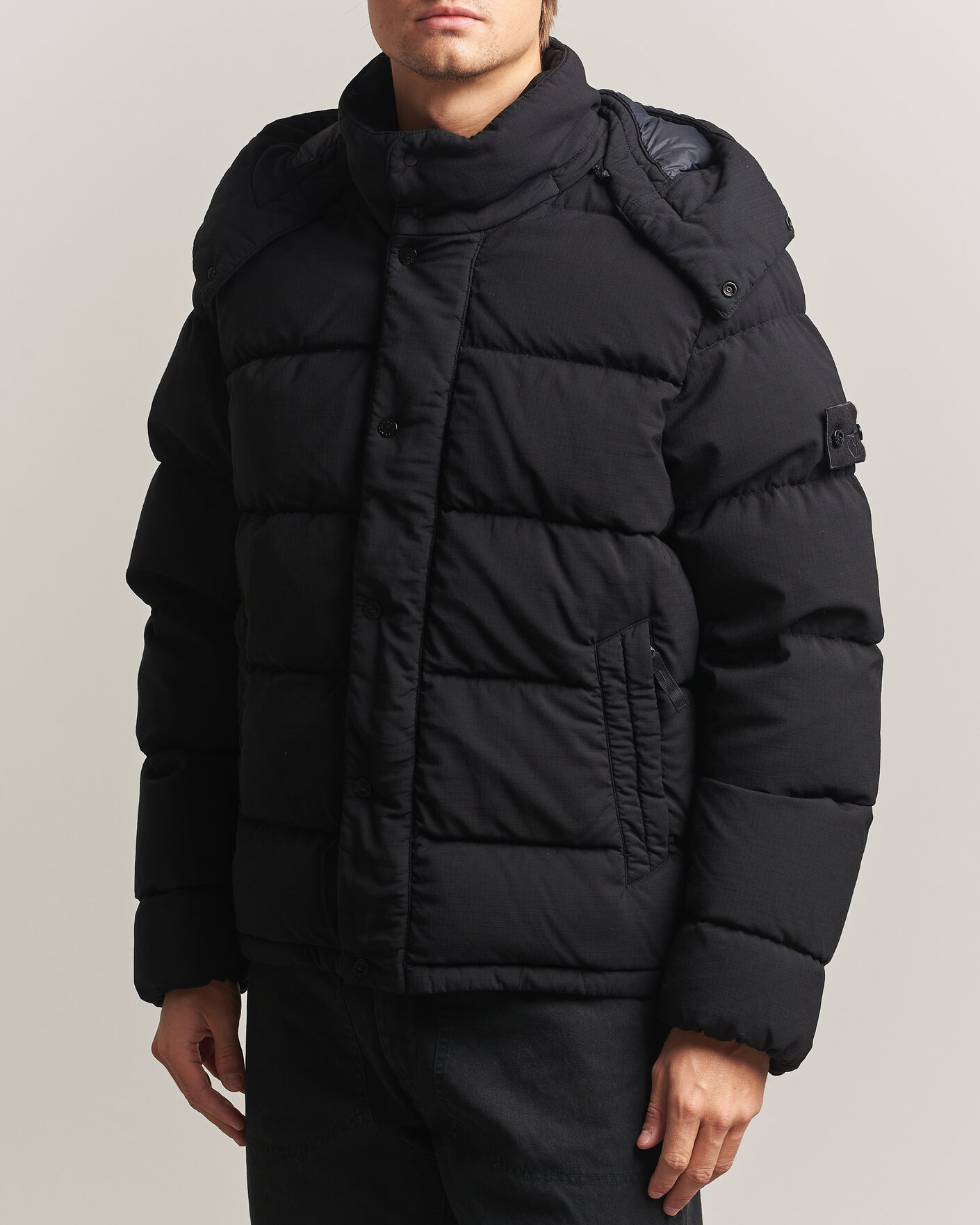 Mies | Takit | Stone Island | Ghost Wool Ripstop Down Jacket Black