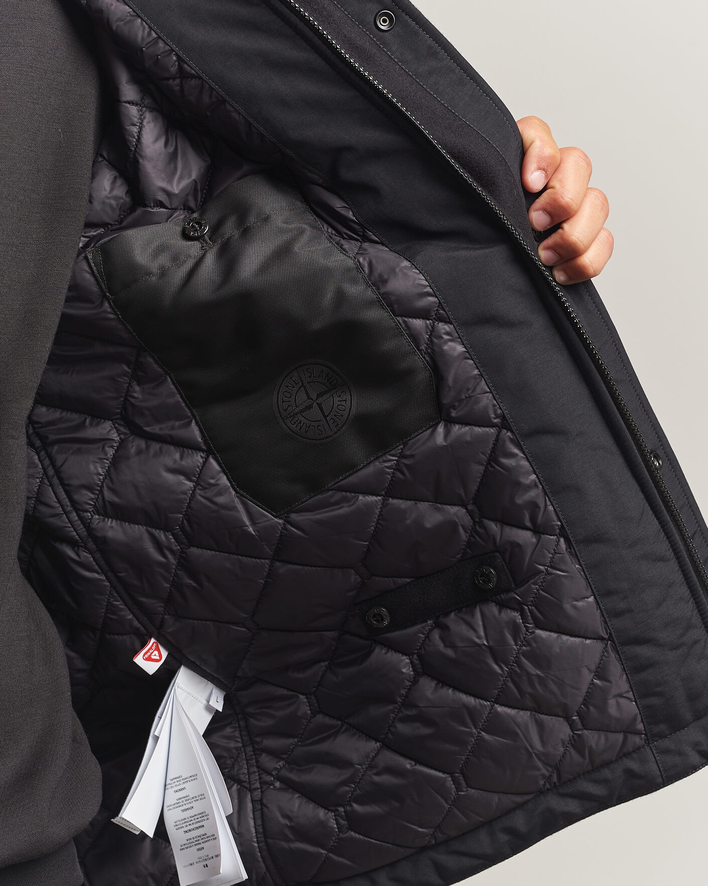 Mies | Takit | Stone Island | Ghost Wool/Nylon Flannel Short Parka Black