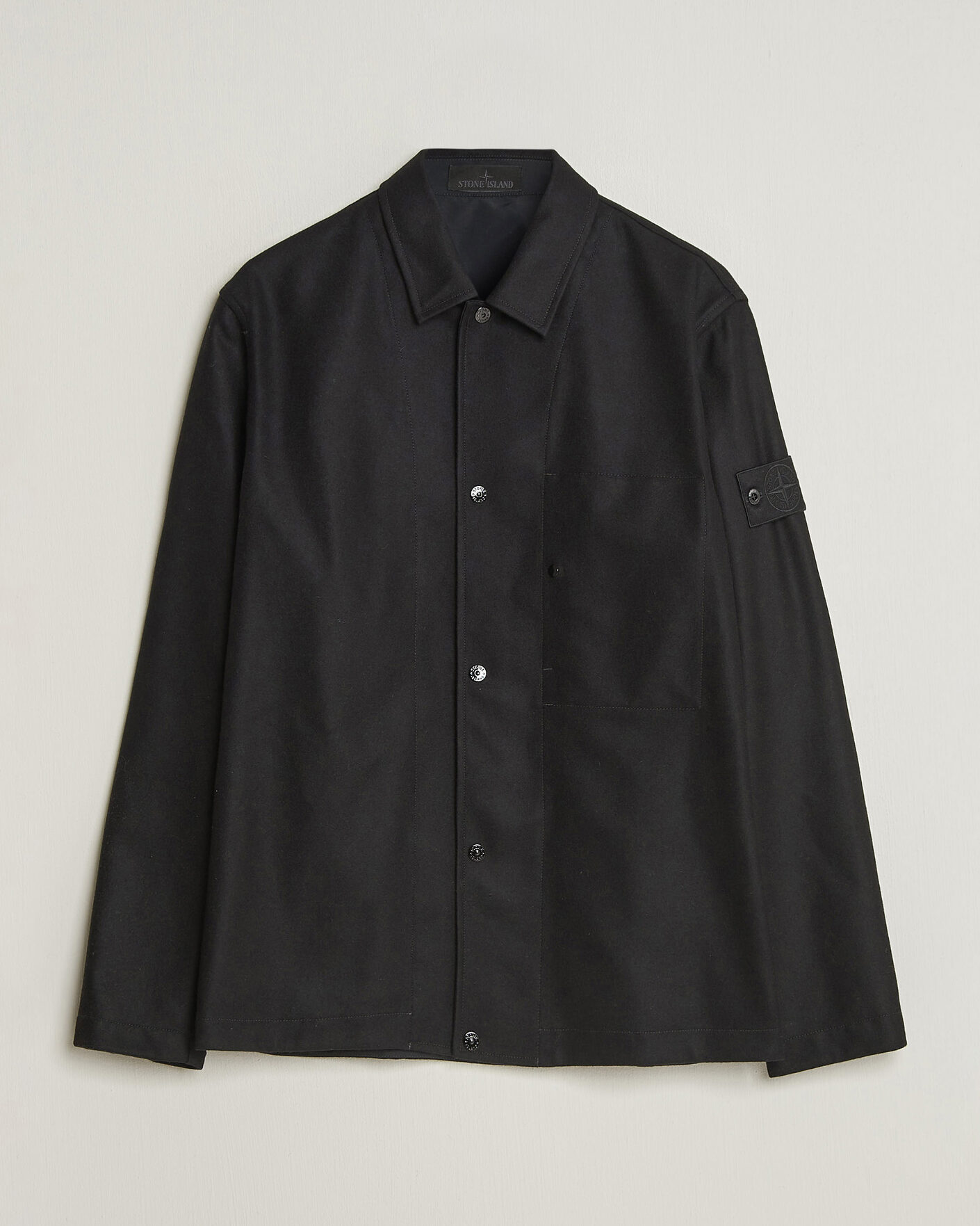 Mies | Kauluspaidat | Stone Island | Ghost Wool/Nylon Flannel Overshirt Black