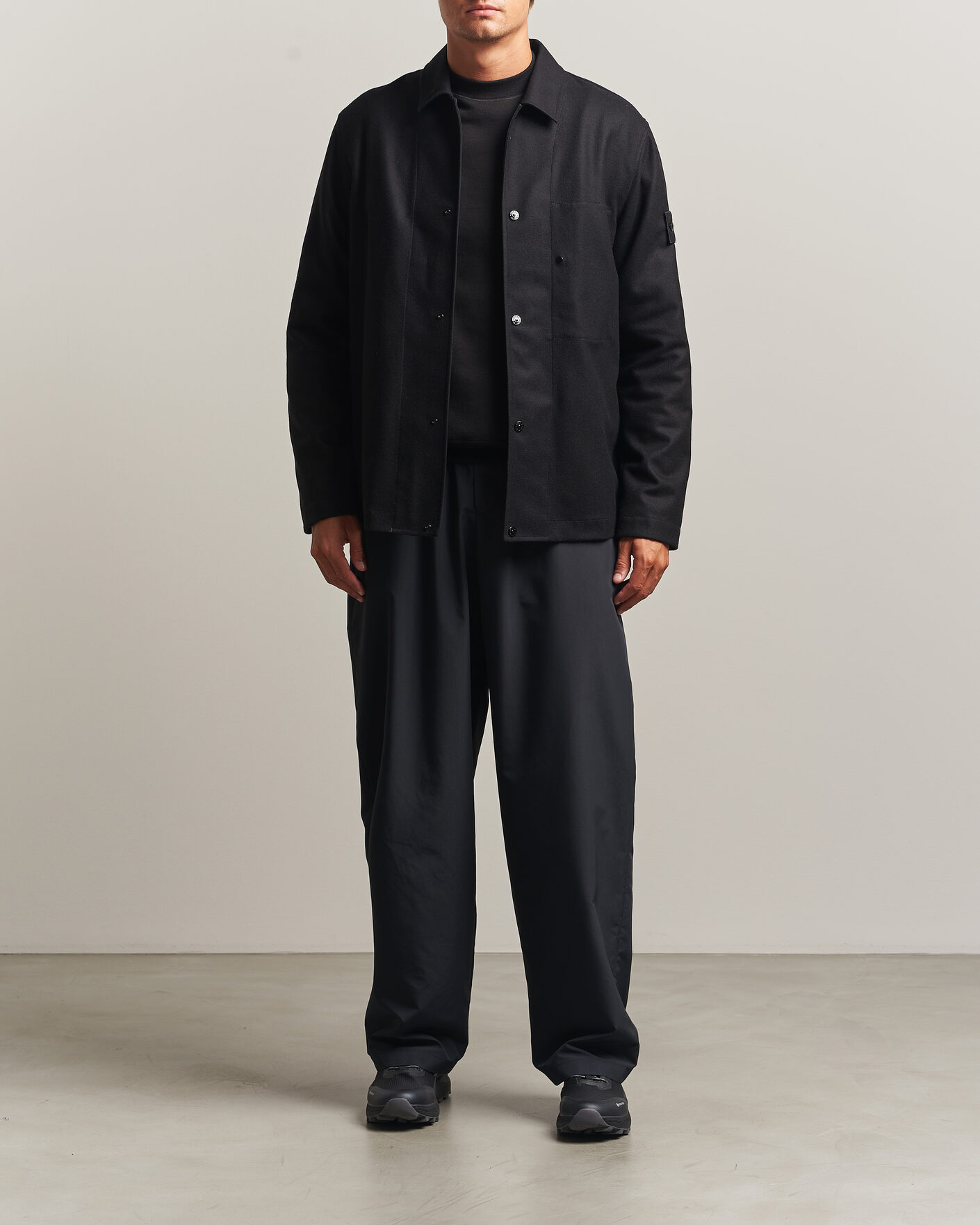 Mies | Kauluspaidat | Stone Island | Ghost Wool/Nylon Flannel Overshirt Black