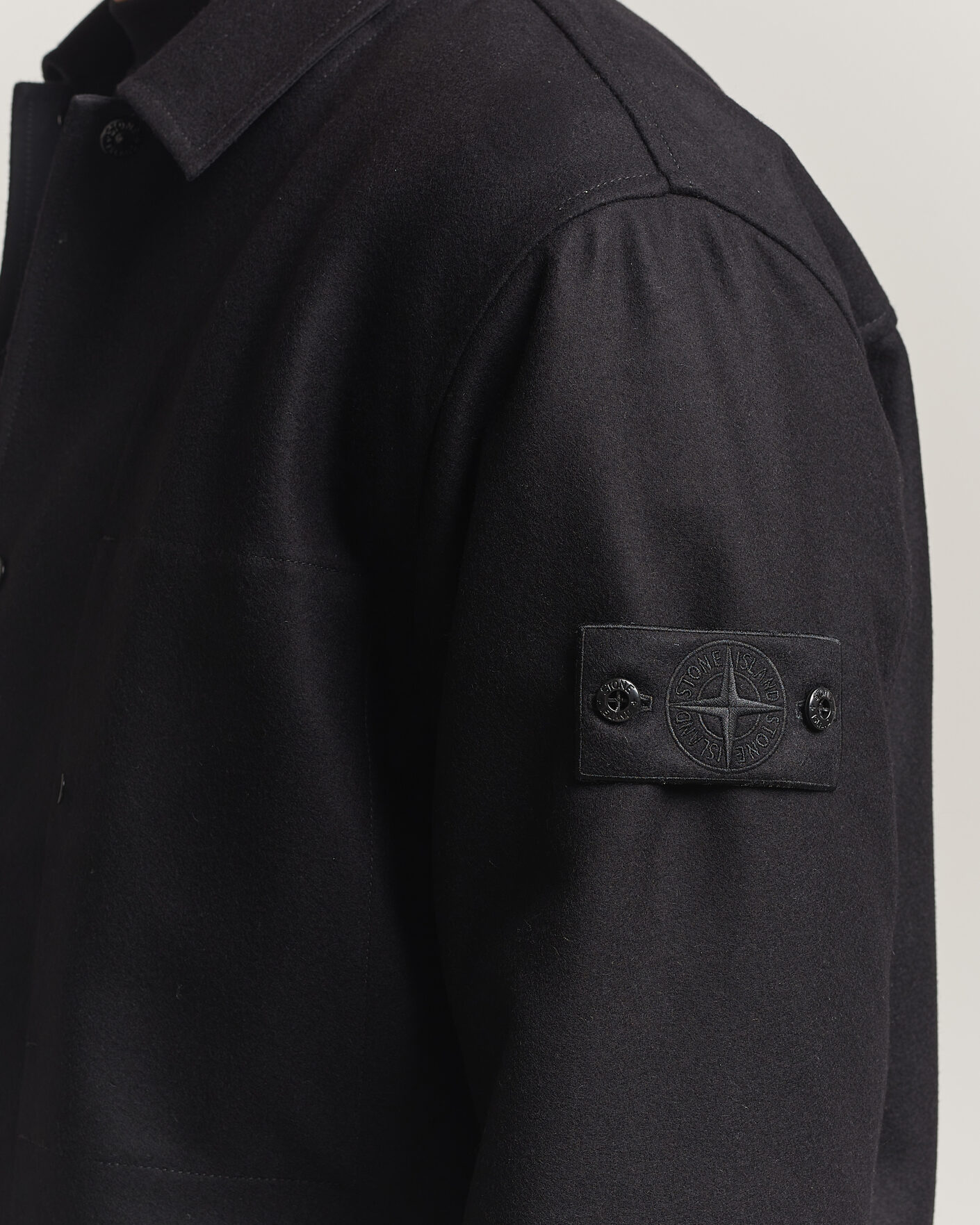 Mies | Kauluspaidat | Stone Island | Ghost Wool/Nylon Flannel Overshirt Black