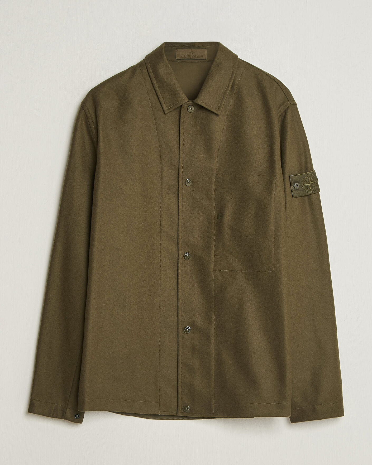 Mies | Kauluspaidat | Stone Island | Ghost Wool/Nylon Flannel Overshirt Miltary Green