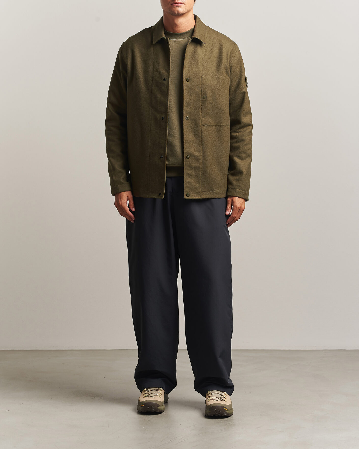 Mies | Kauluspaidat | Stone Island | Ghost Wool/Nylon Flannel Overshirt Miltary Green