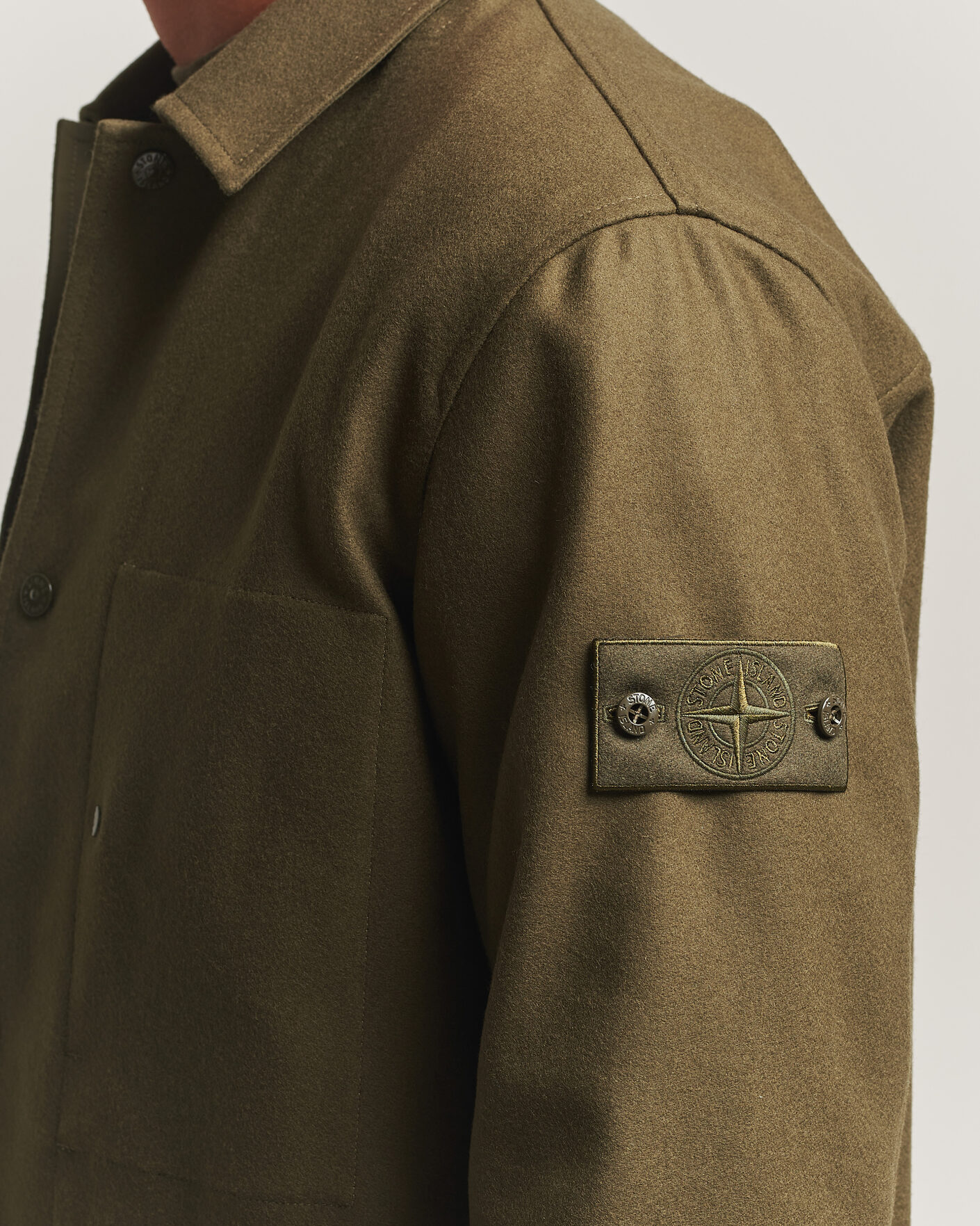 Mies | Kauluspaidat | Stone Island | Ghost Wool/Nylon Flannel Overshirt Miltary Green