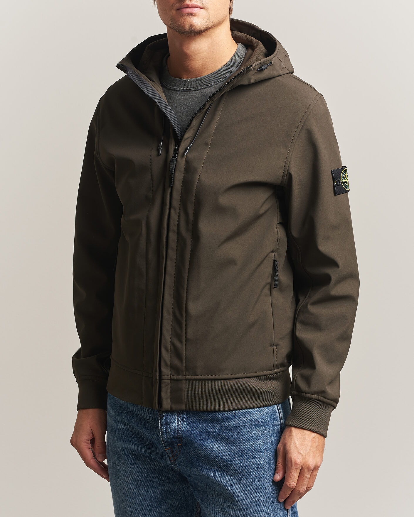 Mies | Takit | Stone Island | Short Hooded Soft Shell Jacket Coal Grey