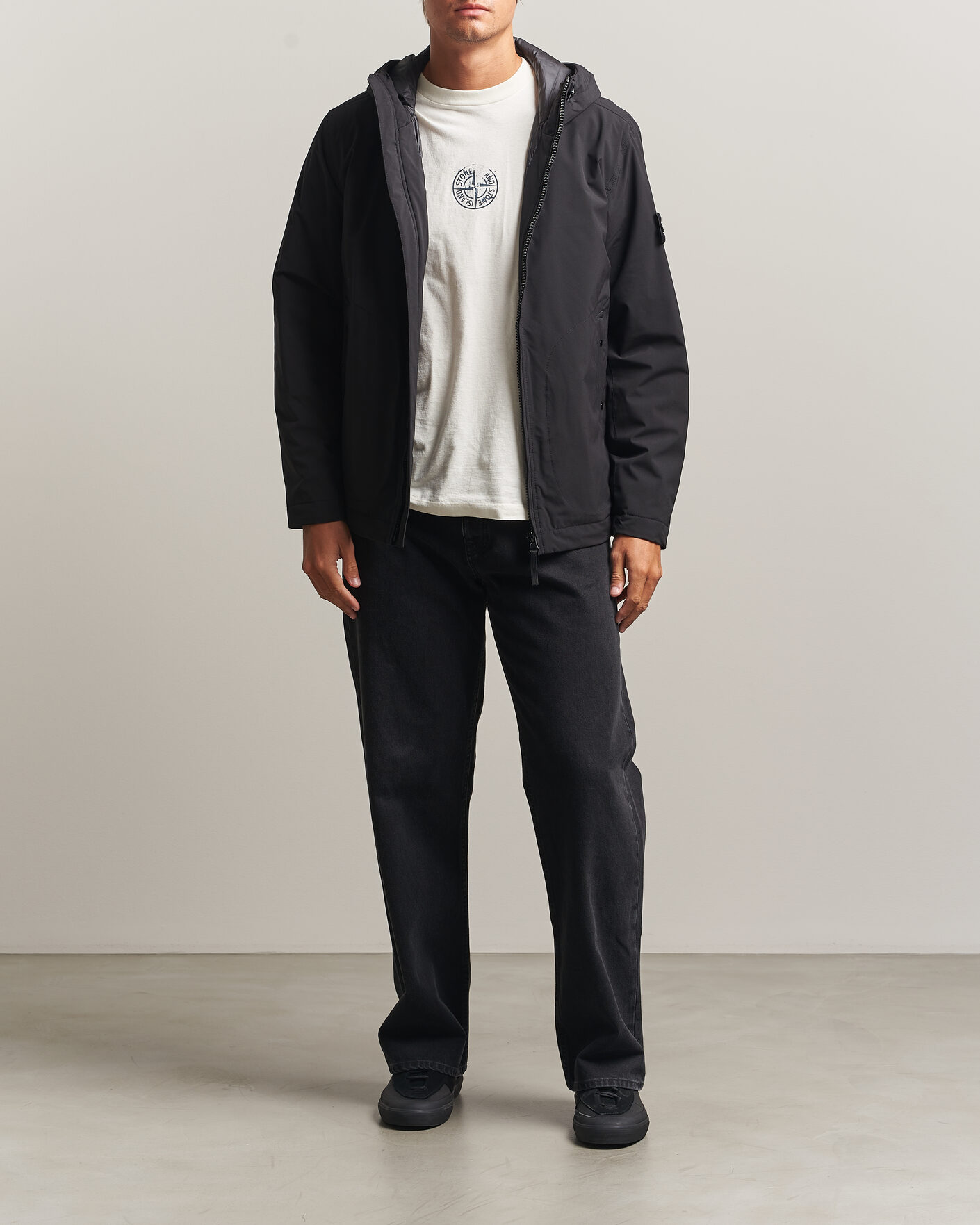 Mies | Takit | Stone Island | Short Soft Shell Parka Black