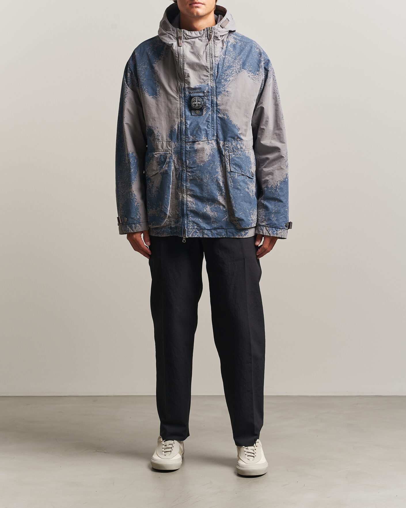 Mies | Takit | Stone Island | Hand Painted David Light TC Short Parka Grey