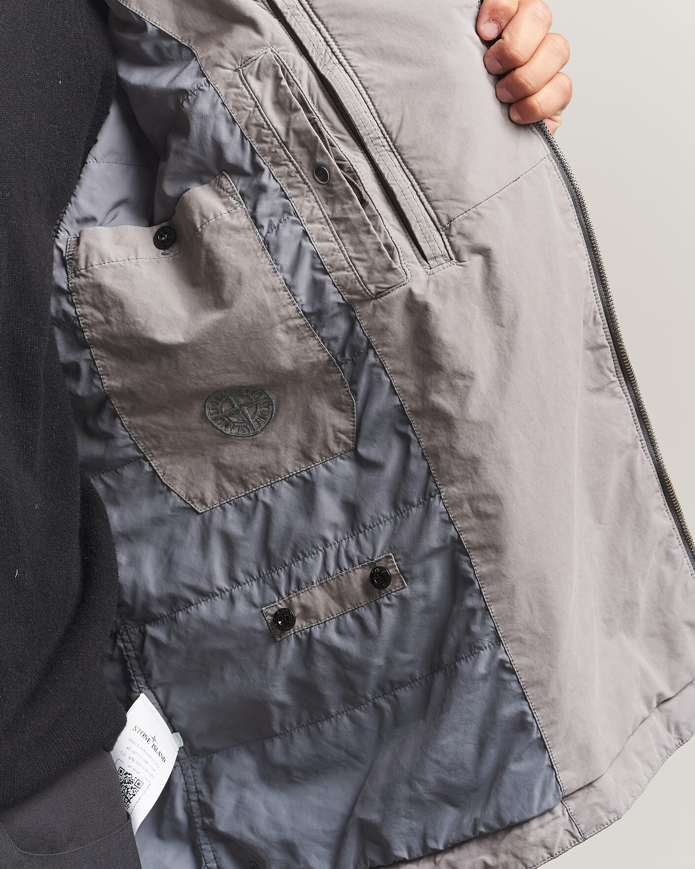 Mies | Takit | Stone Island | Hand Painted David Light TC Short Parka Grey