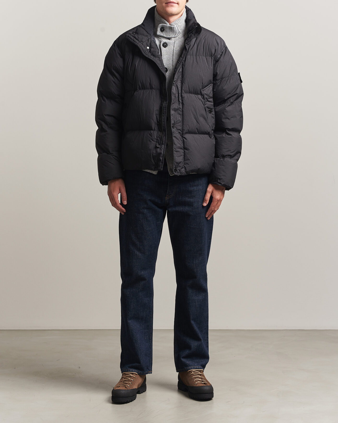 Mies | Takit | Stone Island | Crinkle Reps Padded Down Jacket Black