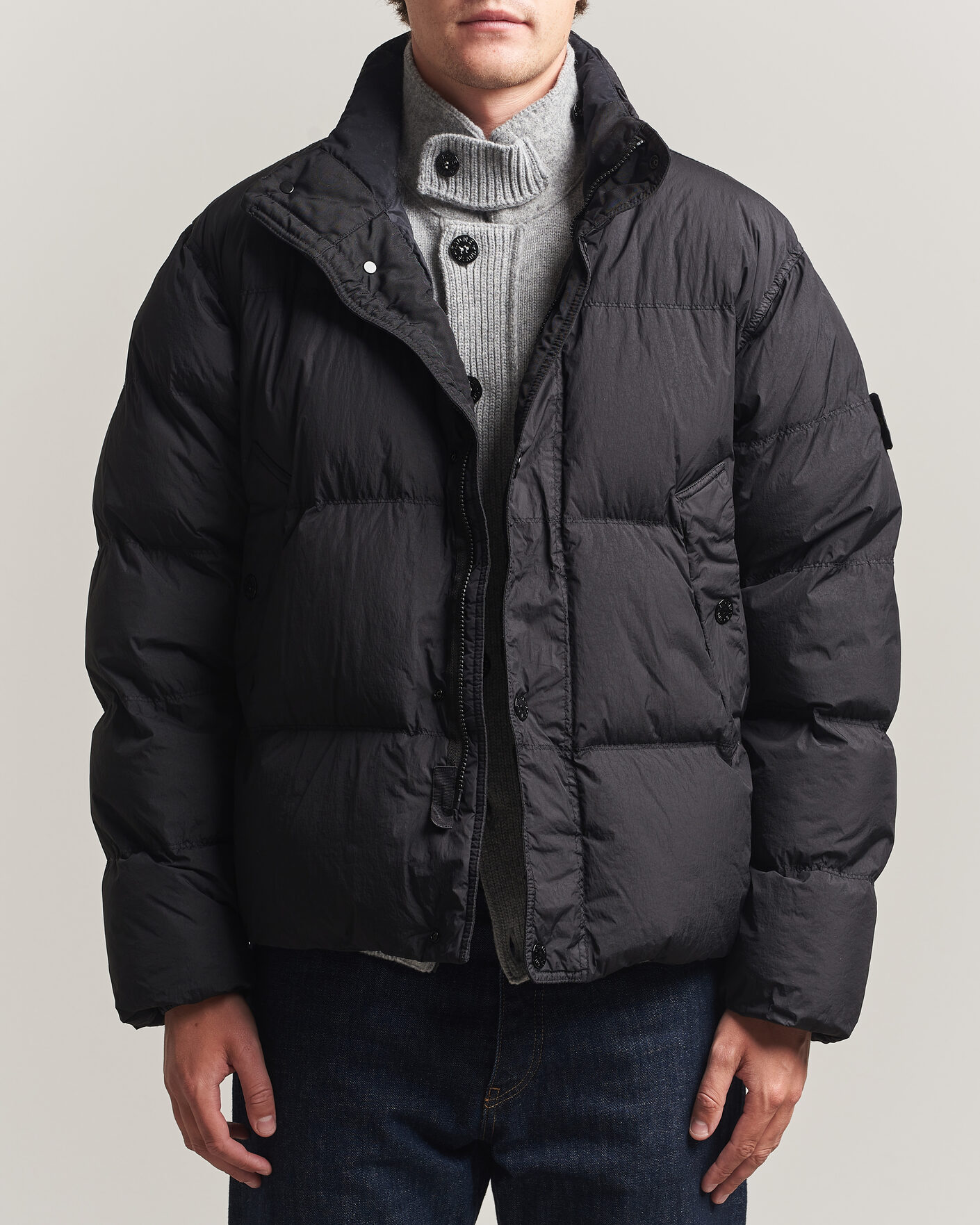 Mies | Takit | Stone Island | Crinkle Reps Padded Down Jacket Black