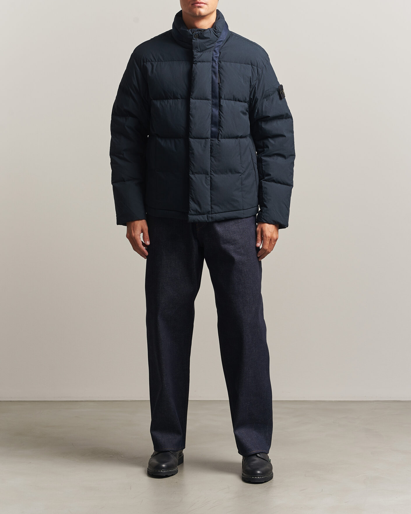 Mies | Takit | Stone Island | Cotton/Nylon Padded Down Jacket Navy Blue