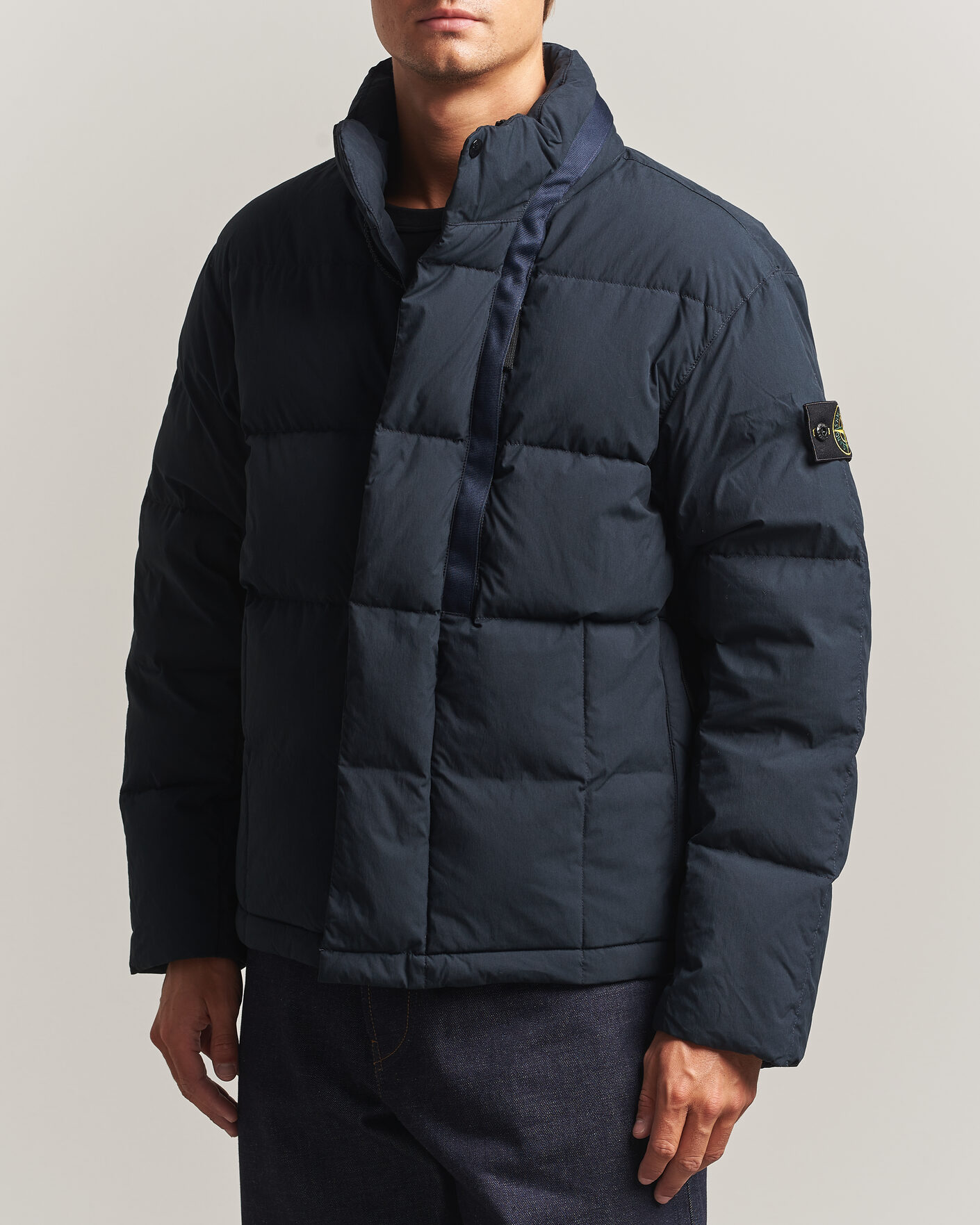 Mies | Takit | Stone Island | Cotton/Nylon Padded Down Jacket Navy Blue