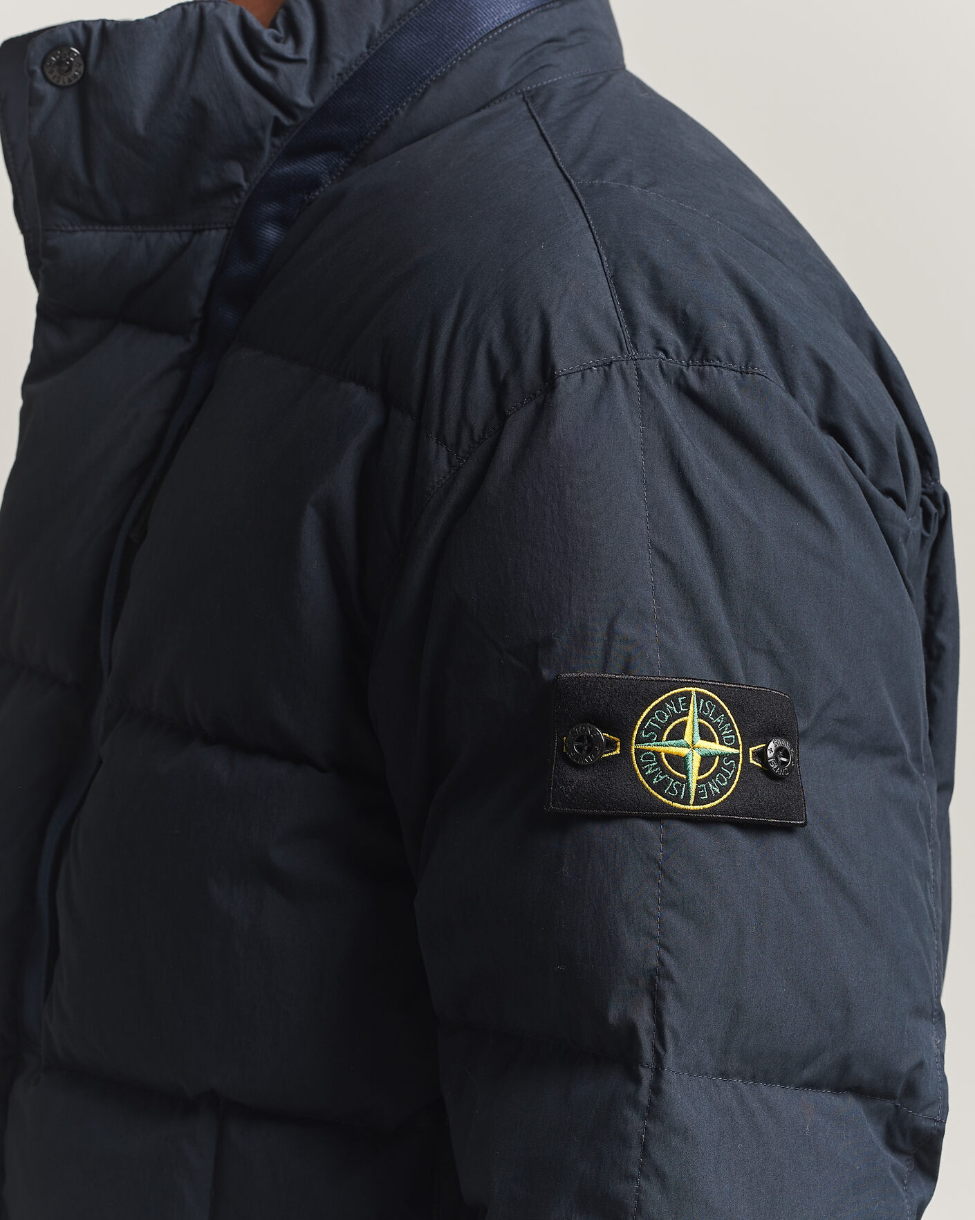 Mies | Takit | Stone Island | Cotton/Nylon Padded Down Jacket Navy Blue