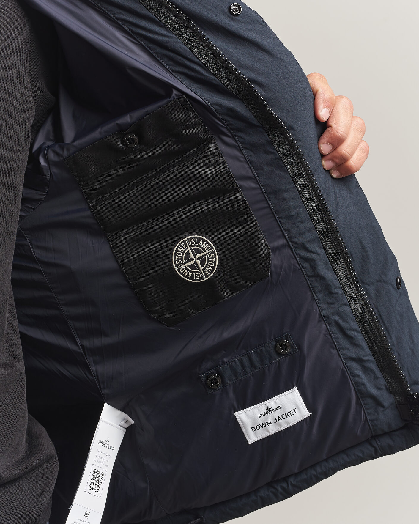 Mies | Takit | Stone Island | Cotton/Nylon Padded Down Jacket Navy Blue