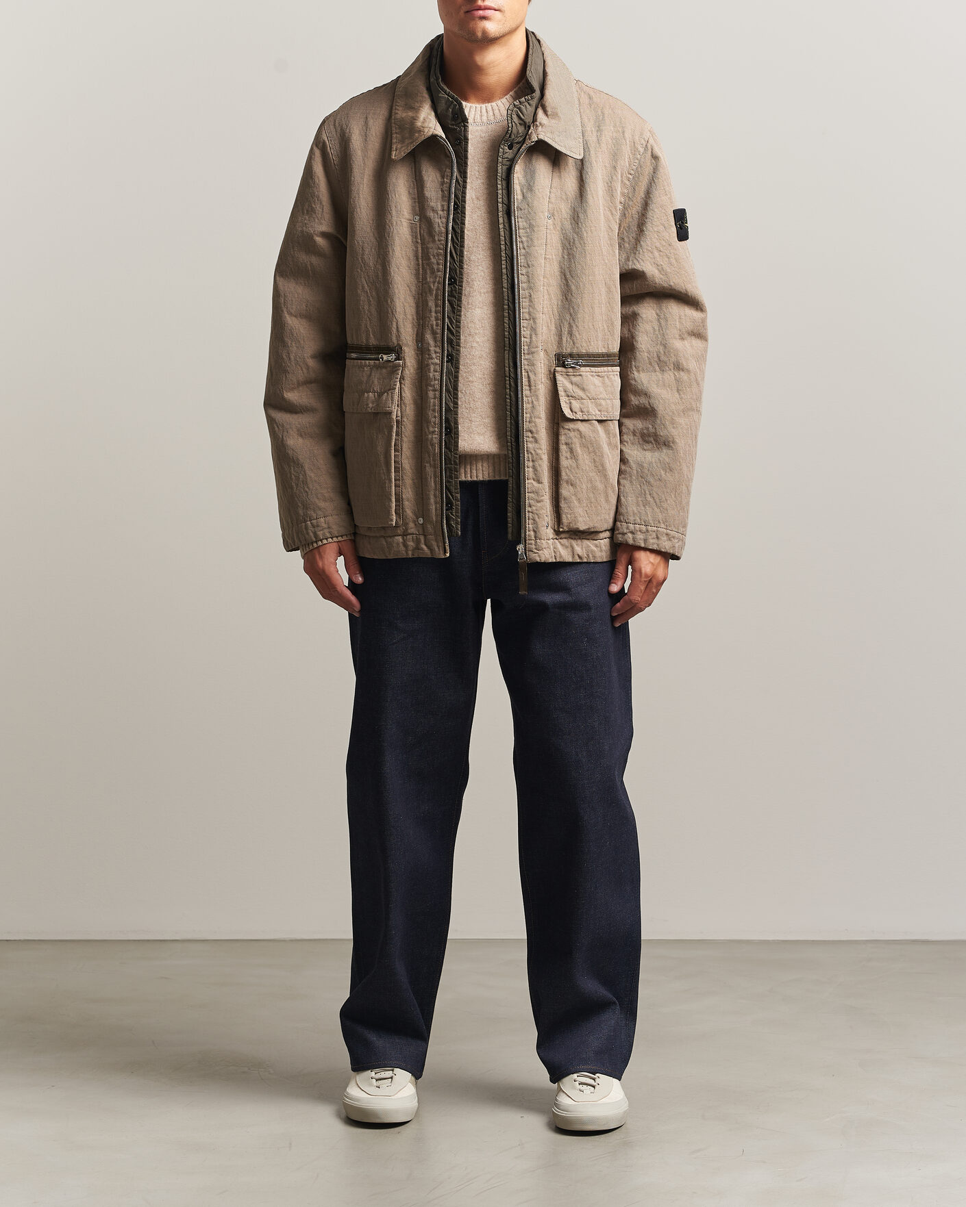 Mies | Takit | Stone Island | Diagonal Cotton/Wool Field Jacket Biscuit