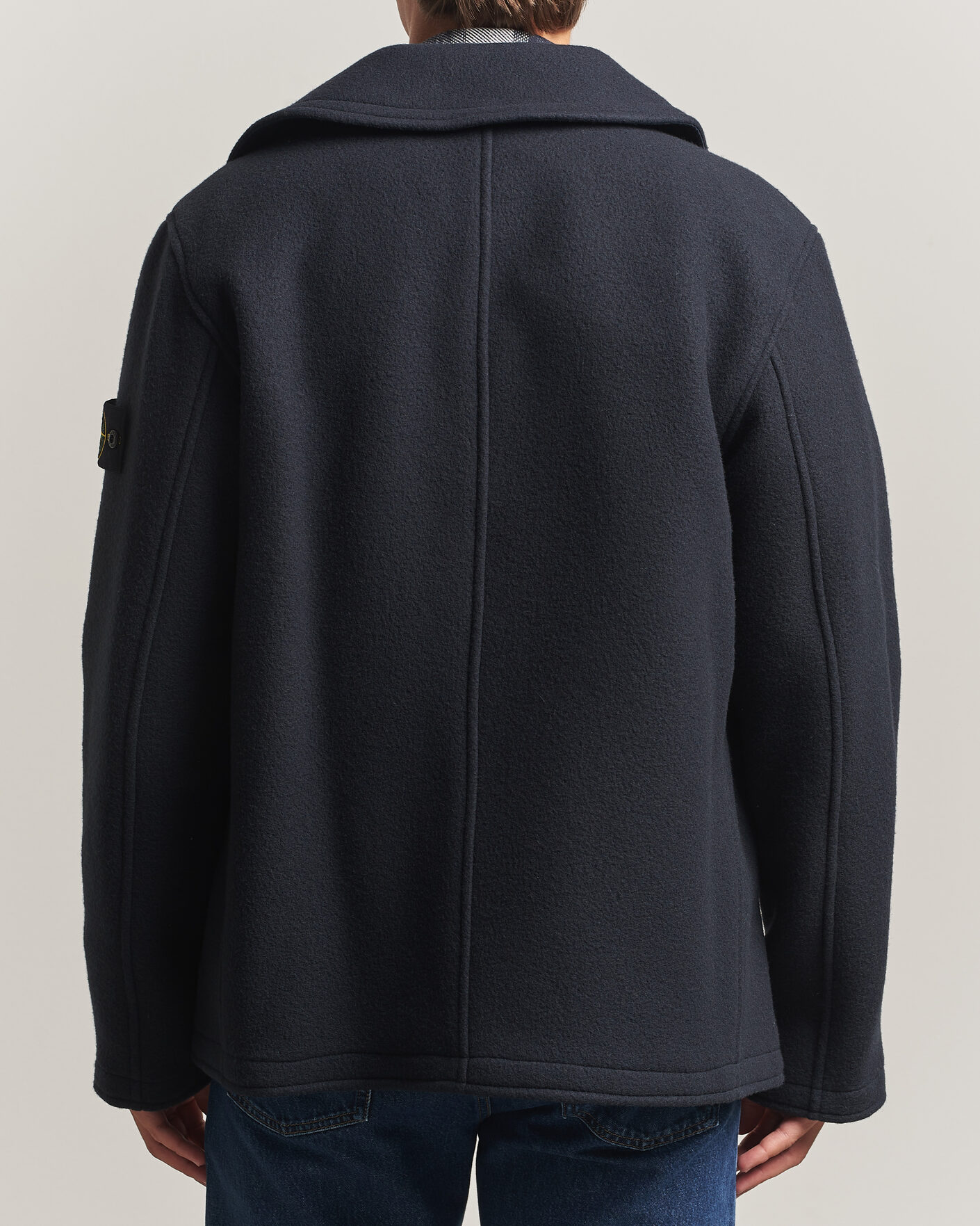Mies | Takit | Stone Island | Heavy Melton Wool Peacoat Navy Blue