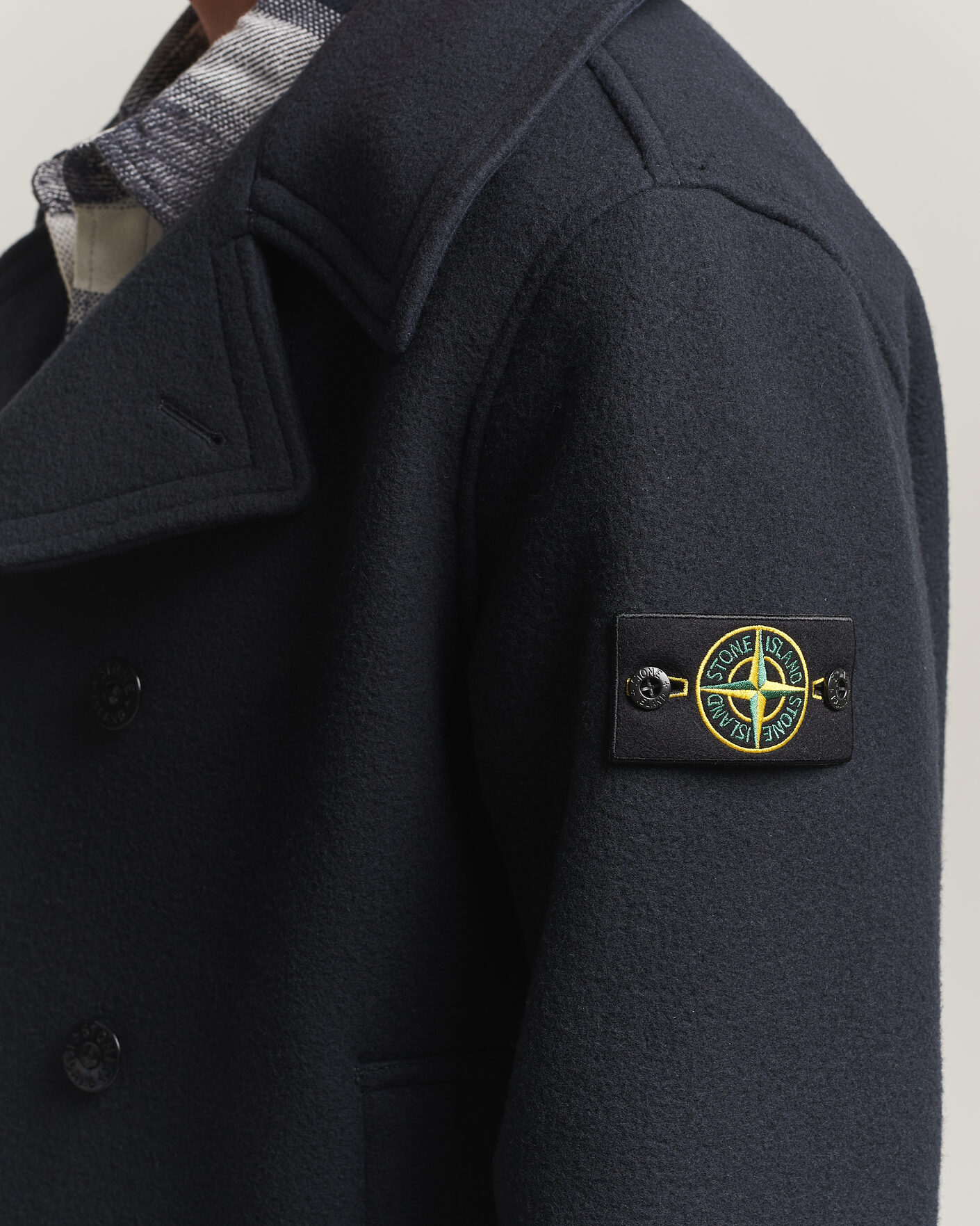 Mies | Takit | Stone Island | Heavy Melton Wool Peacoat Navy Blue