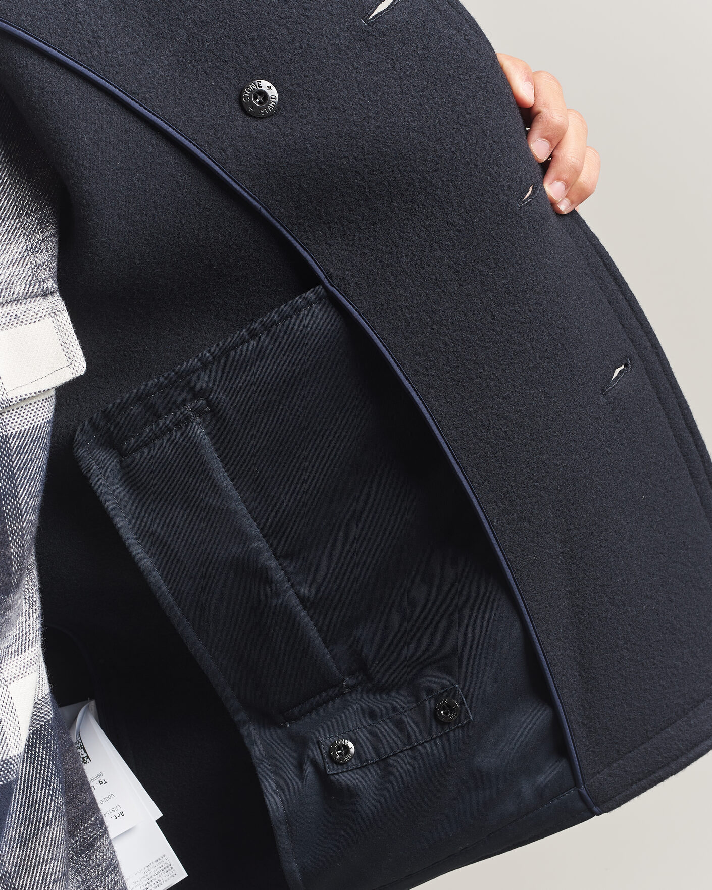 Mies | Takit | Stone Island | Heavy Melton Wool Peacoat Navy Blue