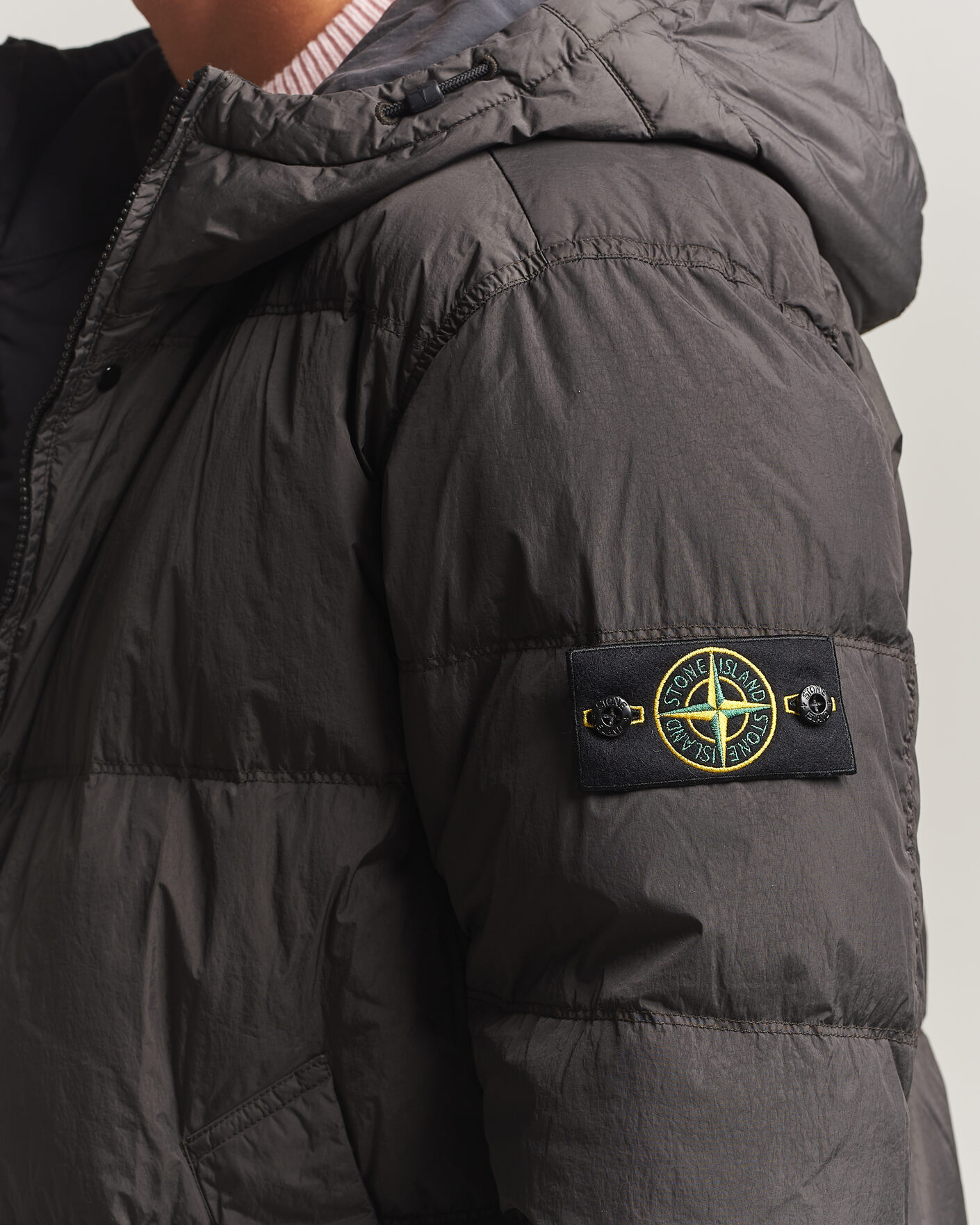 Mies | Takit | Stone Island | Crinkle Reps Padded Hood Down Jacket Grey