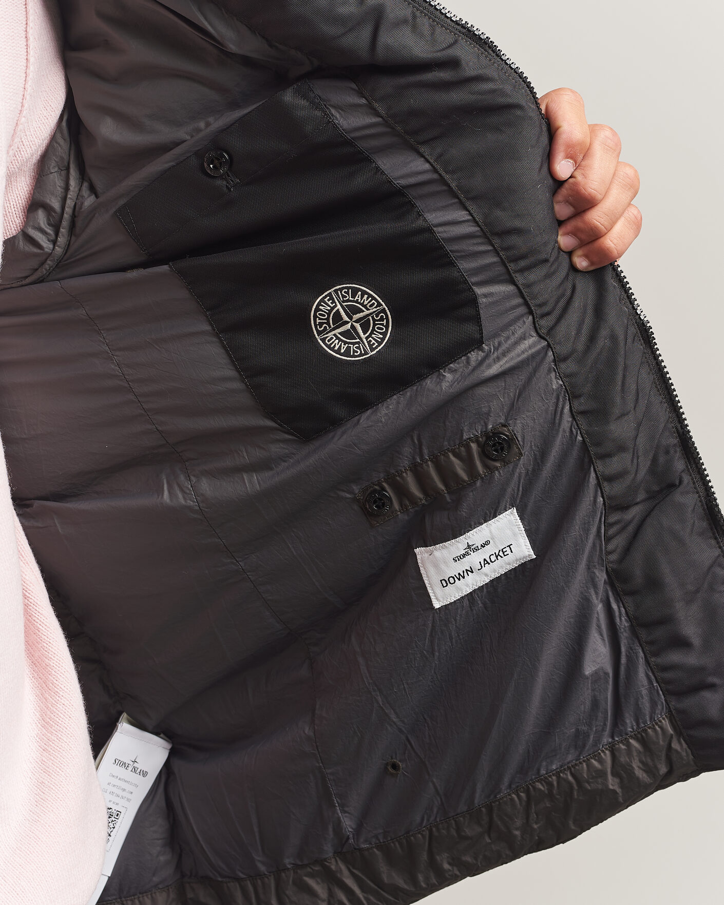 Mies | Takit | Stone Island | Crinkle Reps Padded Hood Down Jacket Grey