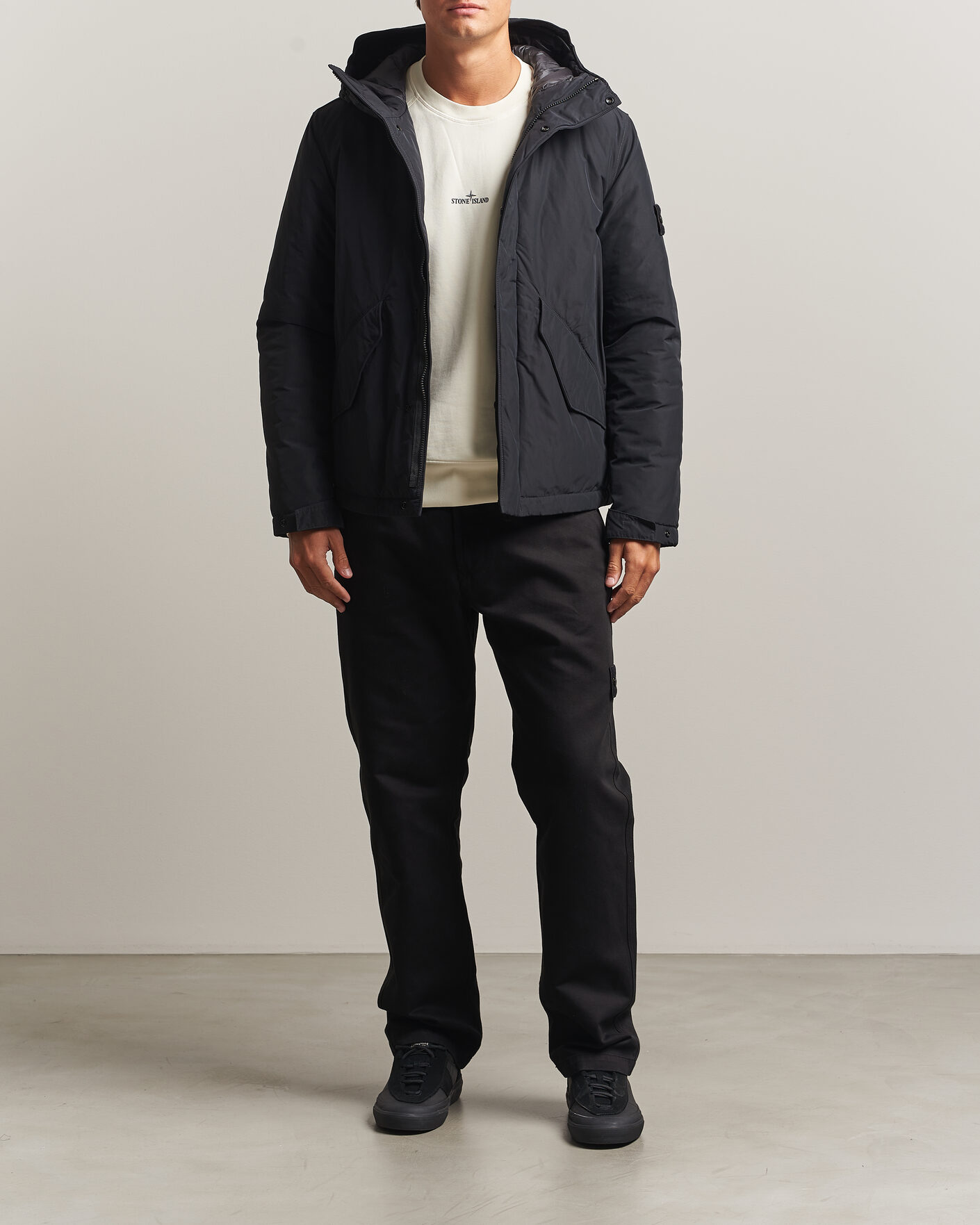 Mies | Takit | Stone Island | Micro Twill Hood Jacket Black