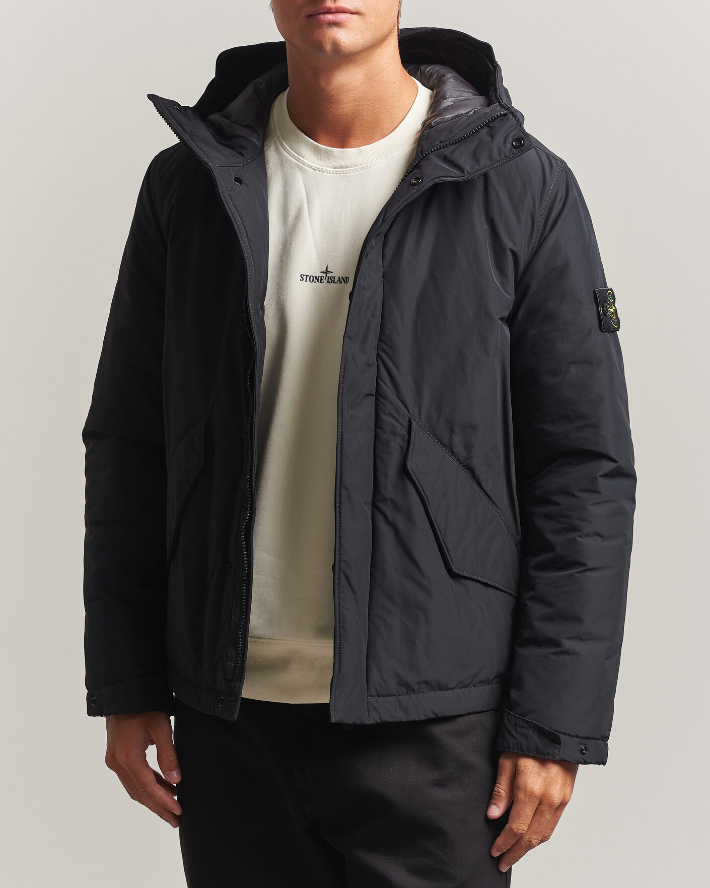 Mies | Takit | Stone Island | Micro Twill Hood Jacket Black