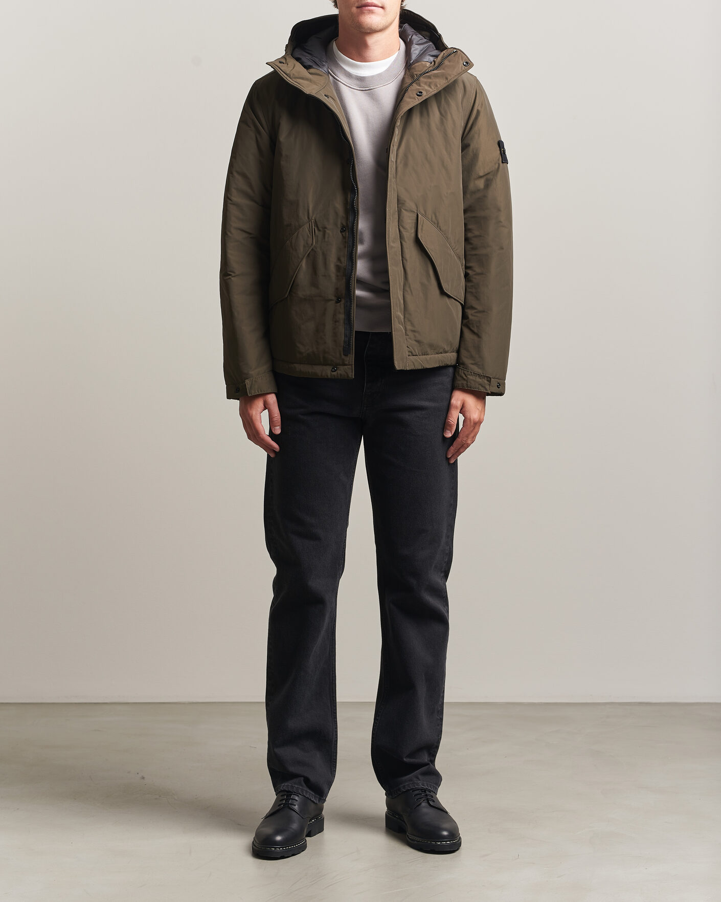 Mies | Takit | Stone Island | Micro Twill Hood Jacket Coal Grey