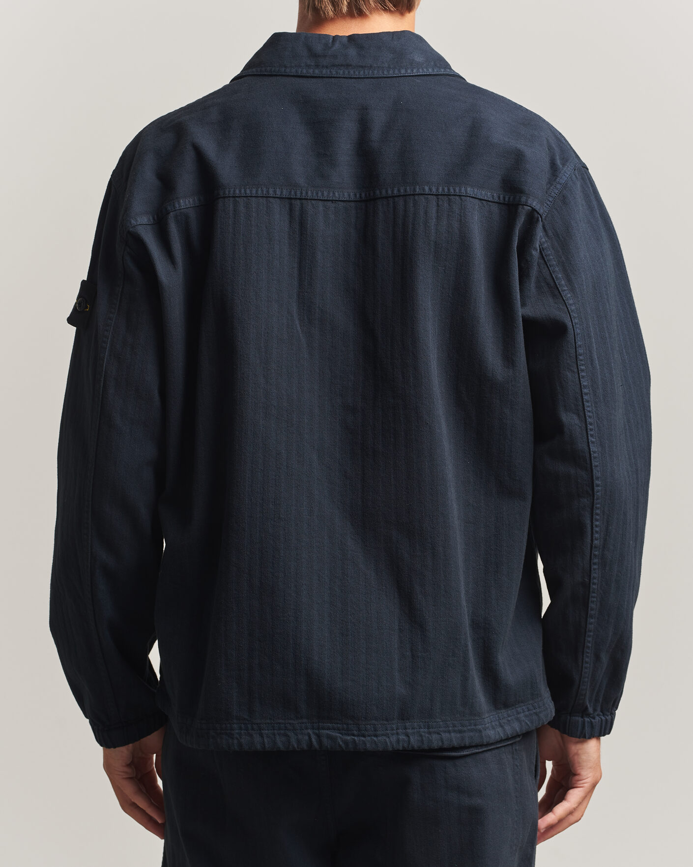 Mies | Kauluspaidat | Stone Island | Garment Dyed Cotton Herringbone Overshirt Navy Blue
